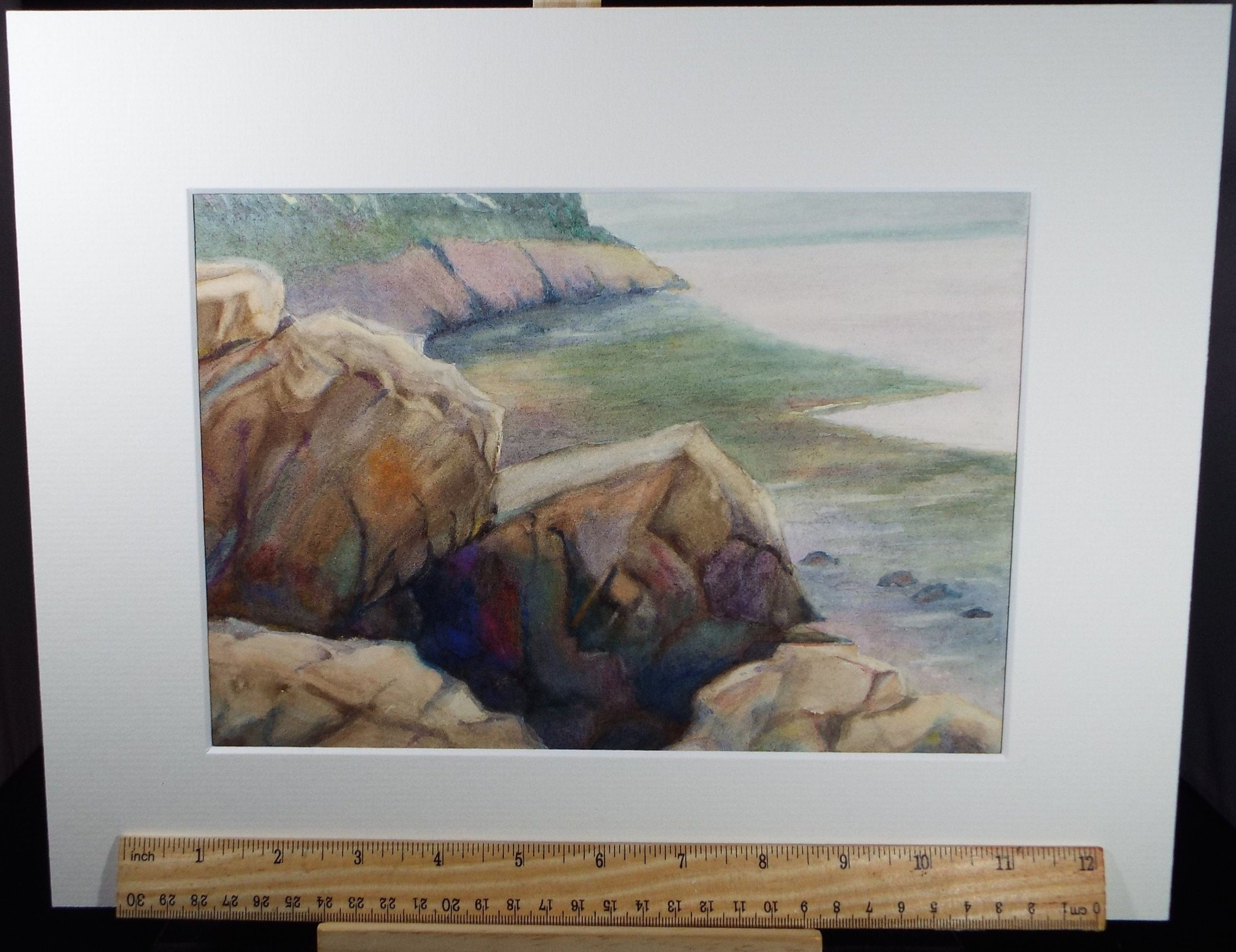 Original Charcoal & Watercolour, 'A Rocky Shore', Circa 1930's , Frank Harold Read FRPS (1881-1960)