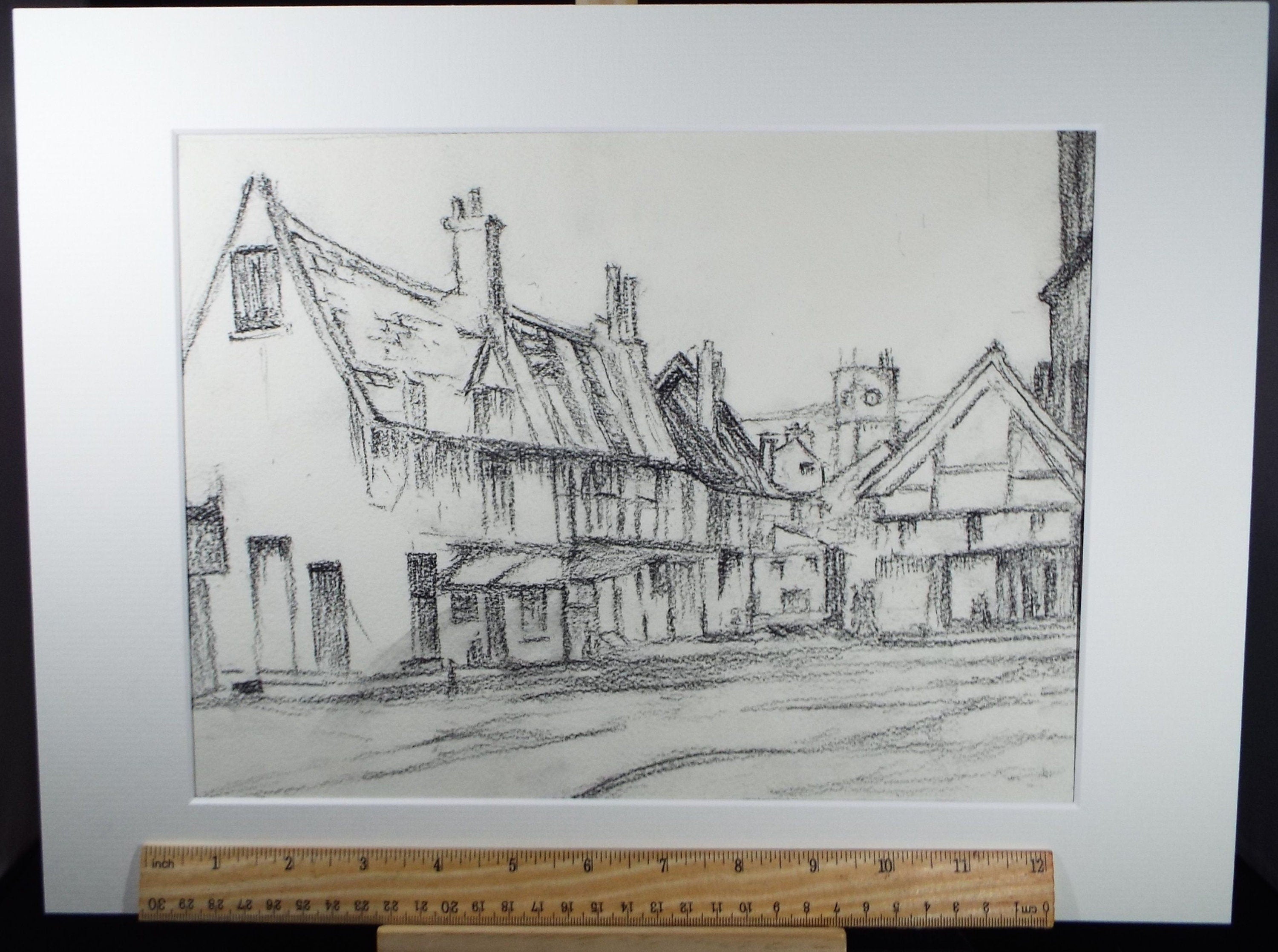 Original Pencil drawing , 'Townscape' circa 1930's, Frank Harold Read (1881-1960)