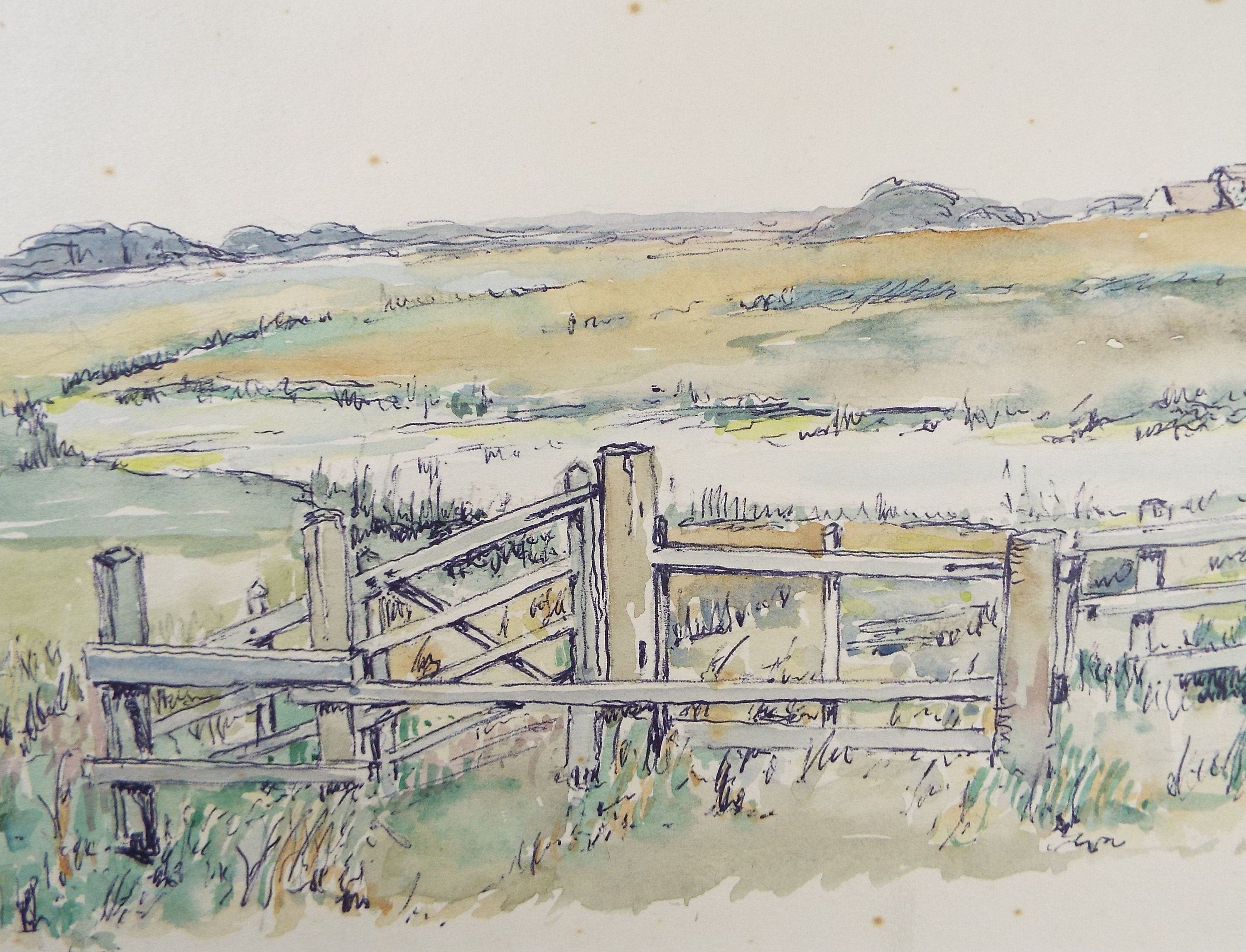 Original pen & Watercolour, 'Style with landscape beyond', Circa 1930's , Frank Harold Read FRPS (1881-1960)