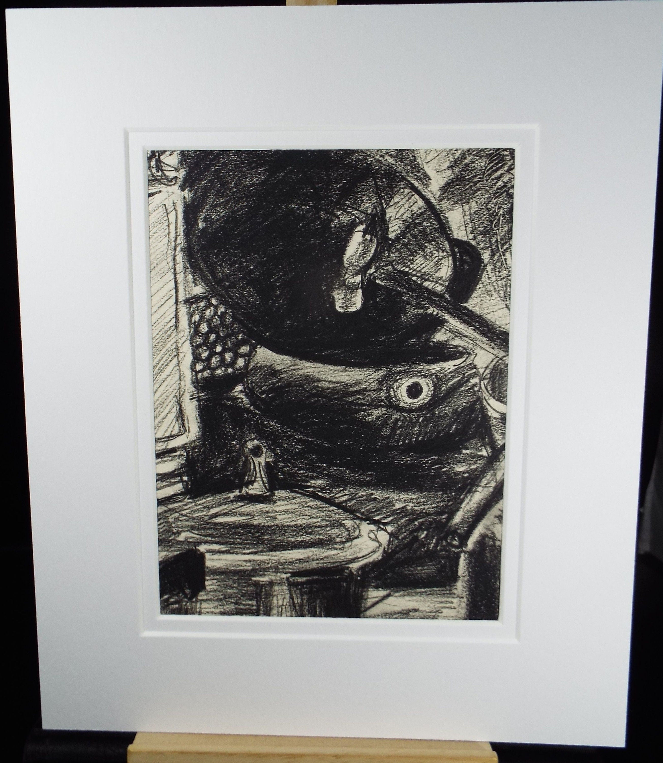 Original Charcoal on Paper, 'Still Life of pans, Circa 1990's, Dorothy Litherland (20th Century British)