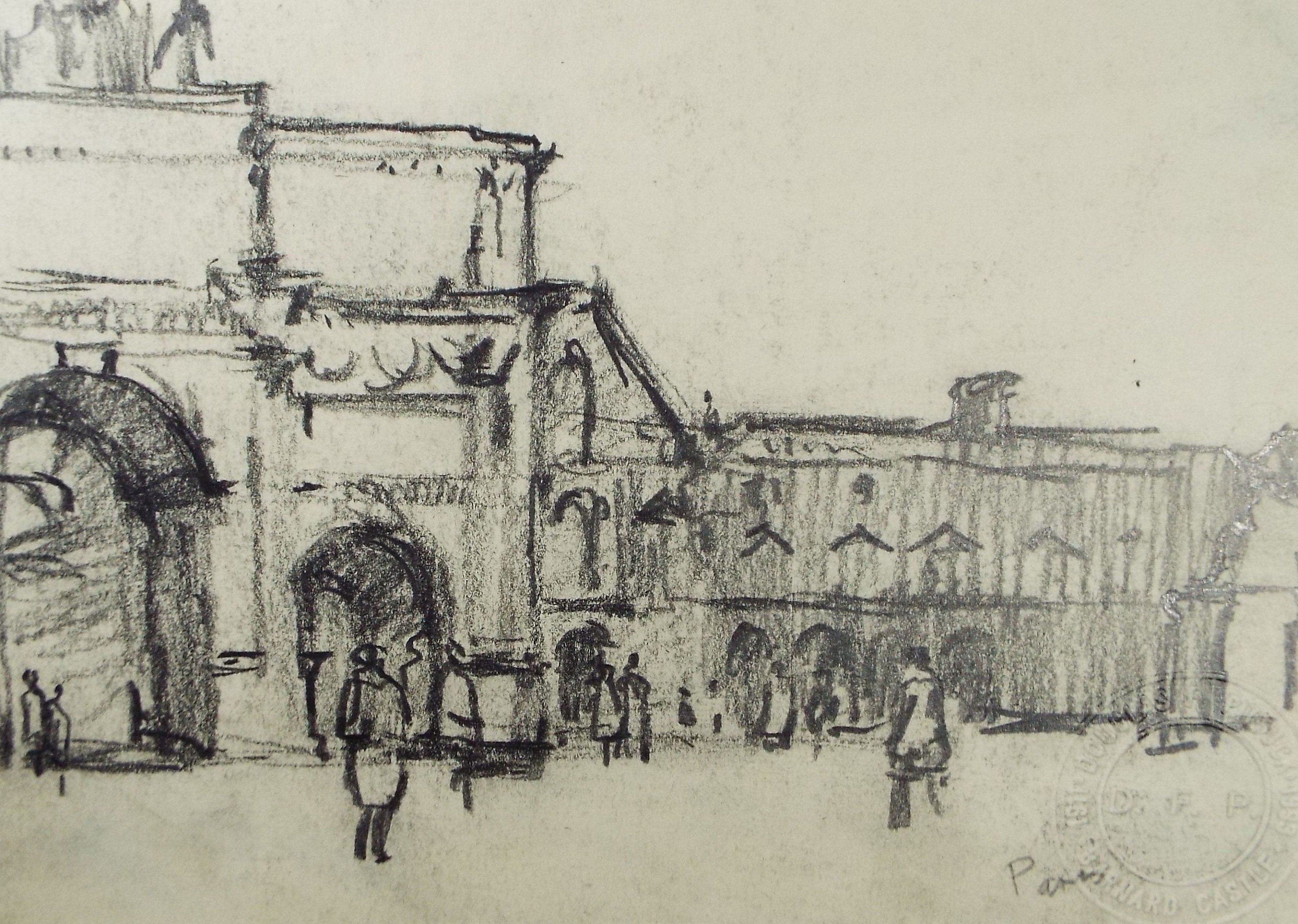 Original Pencil Drawing, 'Paris', Circa 1950's, Douglas Pittuck (1911-1993)