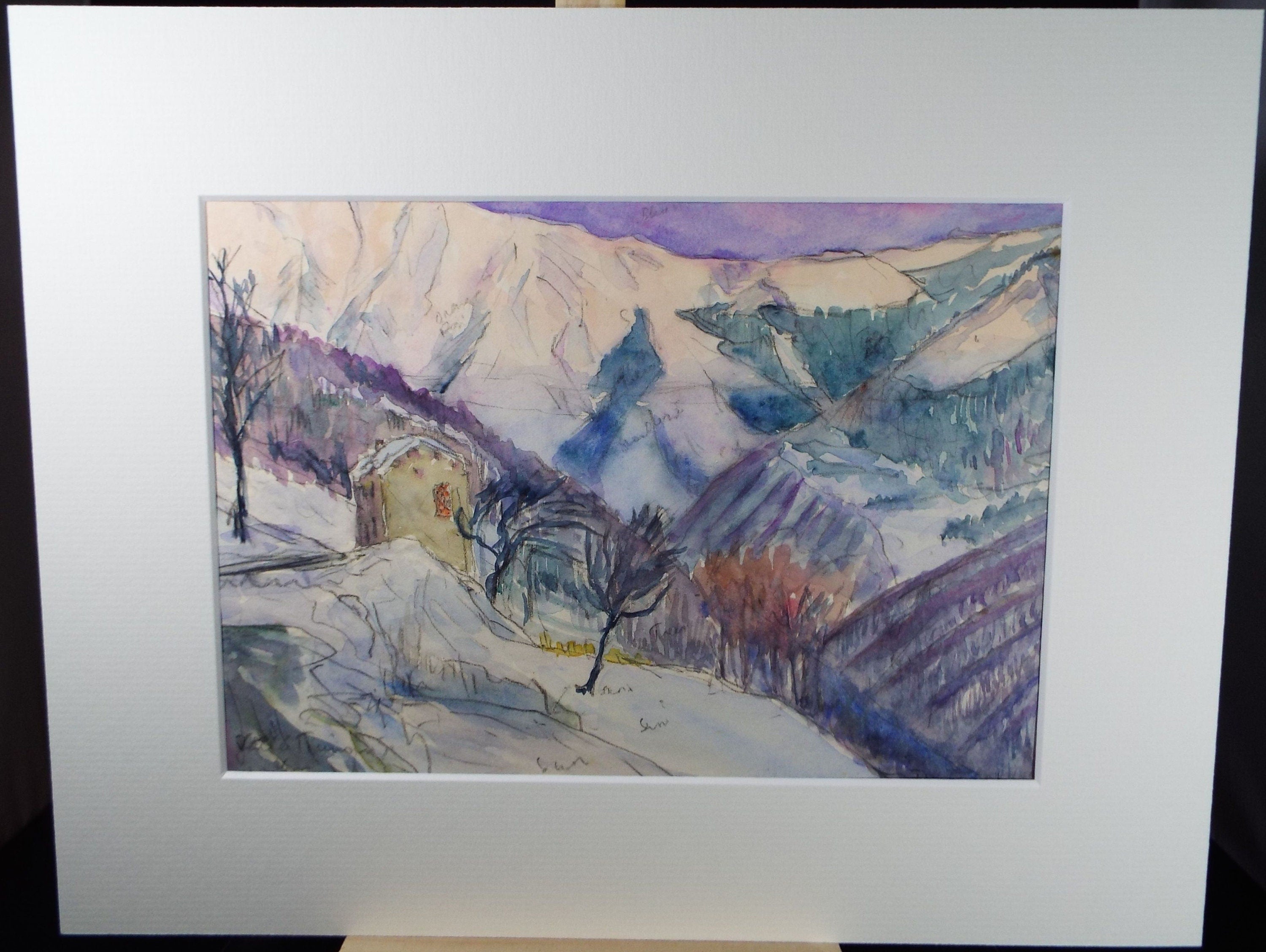 Original Watercolour, 'Mountainous Landscape',circa 1990's, Dorothy Litherland