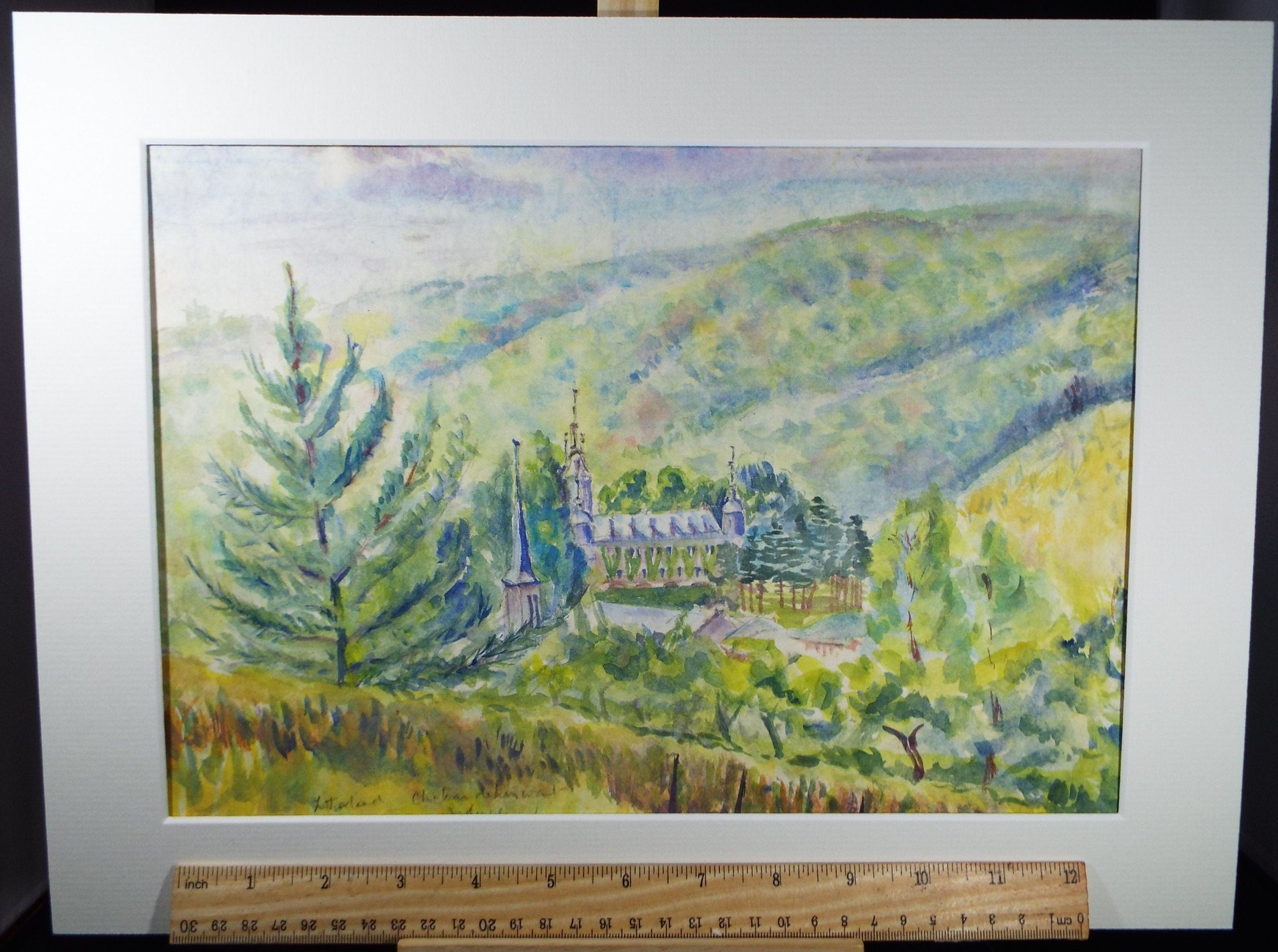 Original Watercolour, 'French Chateau in a Landscape', circa 1990's Dorothy Litherland (20th Century British)