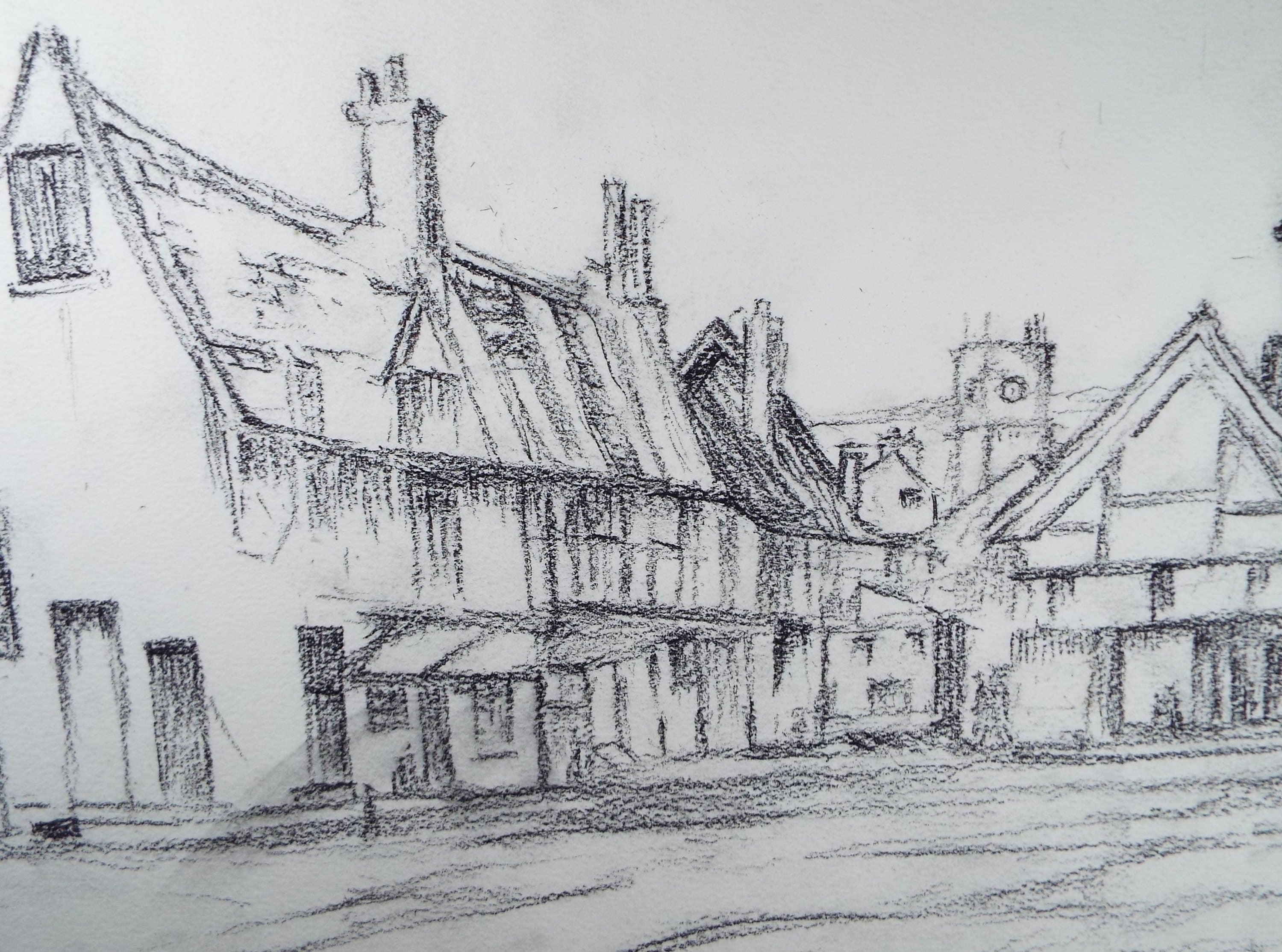 Original Pencil drawing , 'Townscape' circa 1930's, Frank Harold Read (1881-1960)