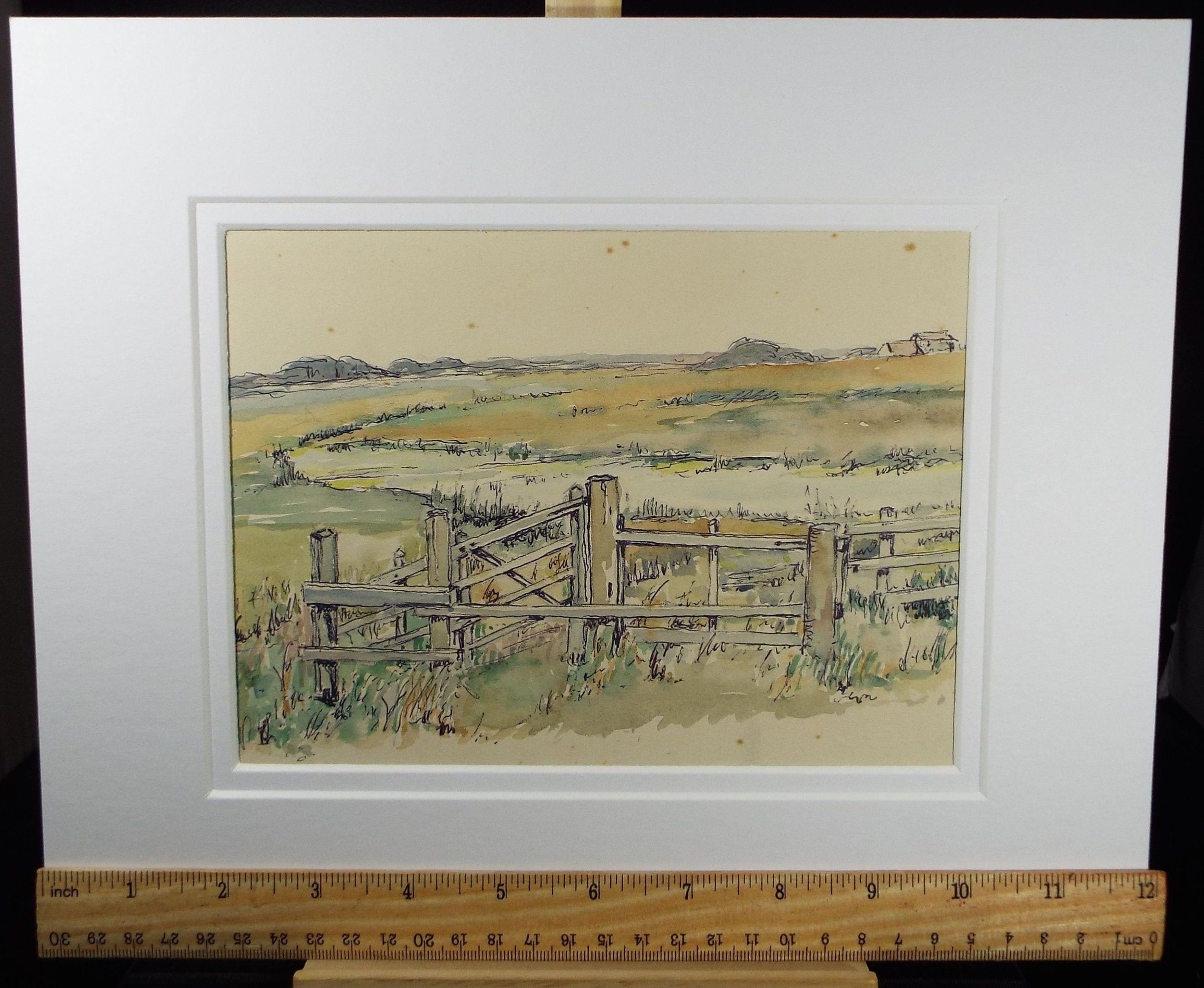 Original pen & Watercolour, 'Style with landscape beyond', Circa 1930's , Frank Harold Read FRPS (1881-1960)