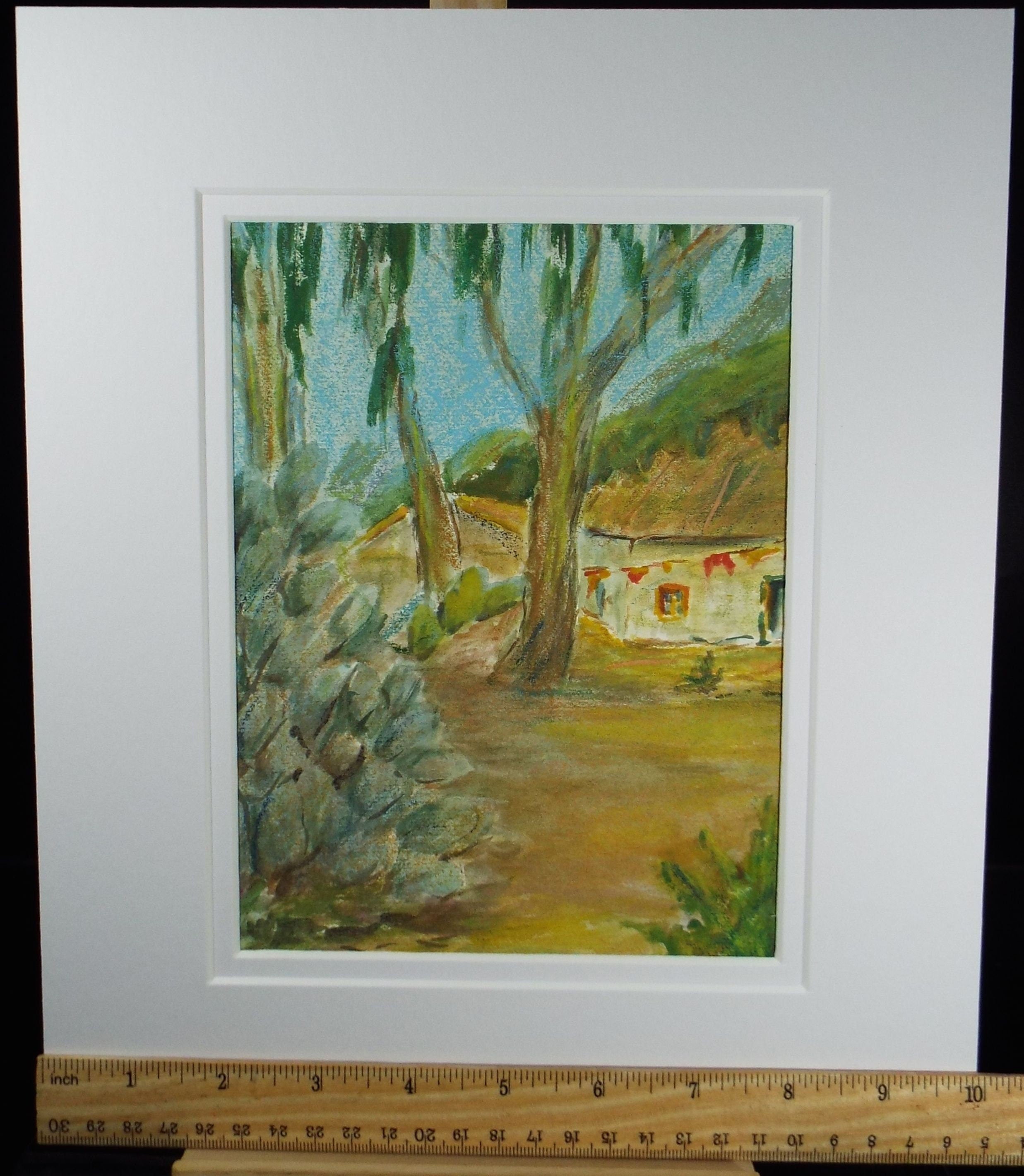 Original Watercolour c1980's, 'Caribbean Cottages' - 'Unknown Artist