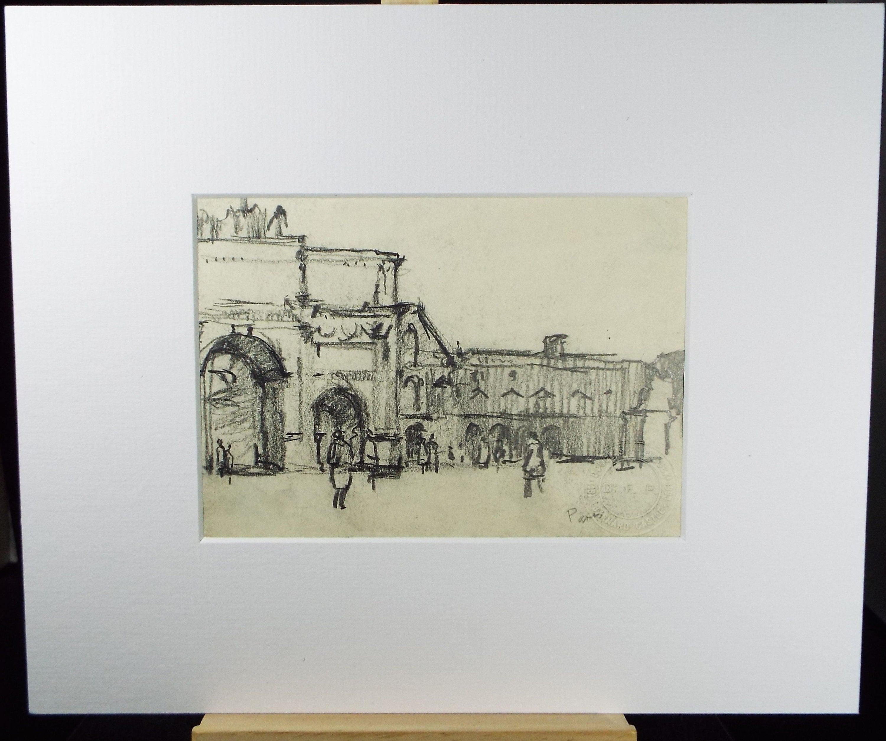 Original Pencil Drawing, 'Paris', Circa 1950's, Douglas Pittuck (1911-1993)