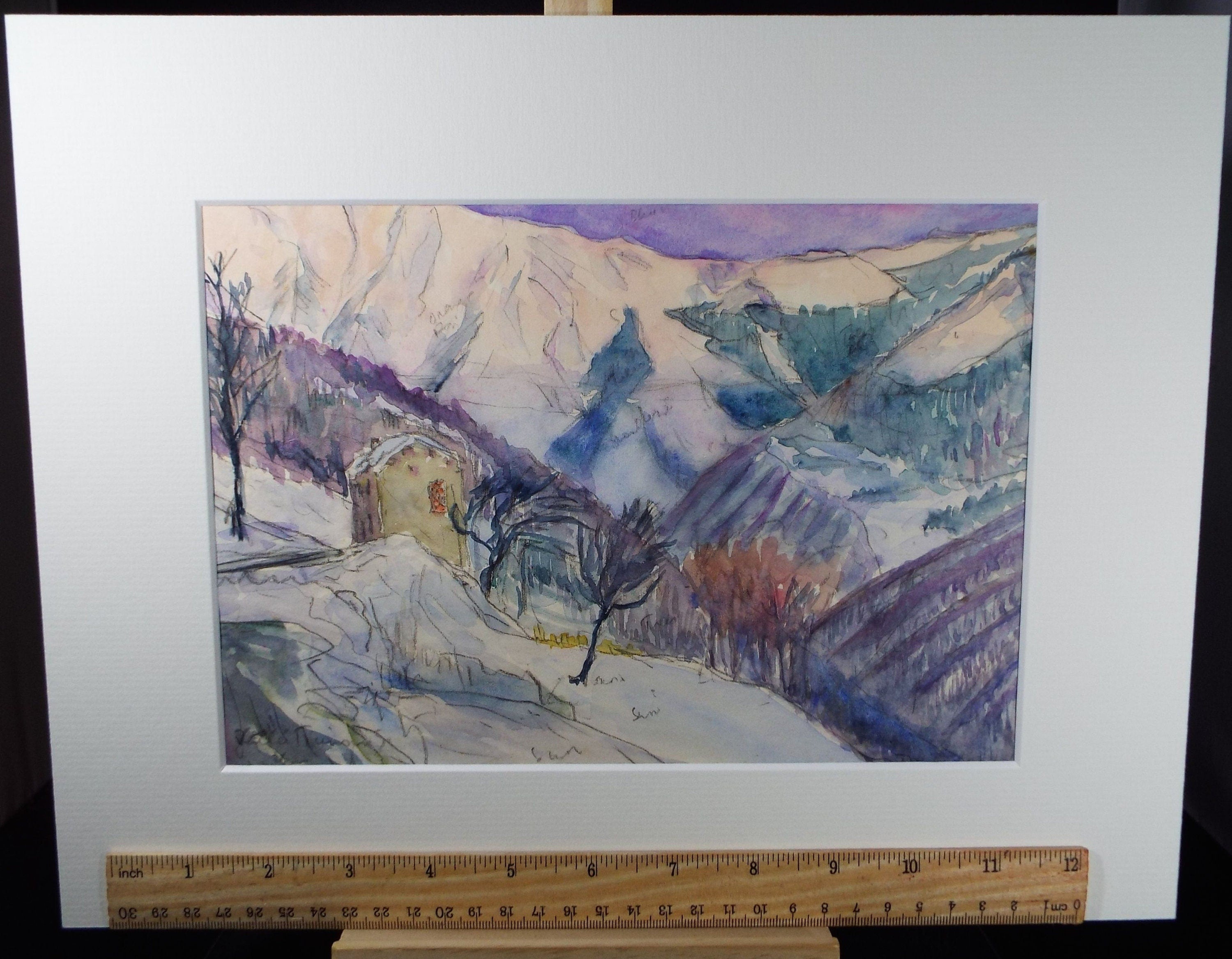 Original Watercolour, 'Mountainous Landscape',circa 1990's, Dorothy Litherland