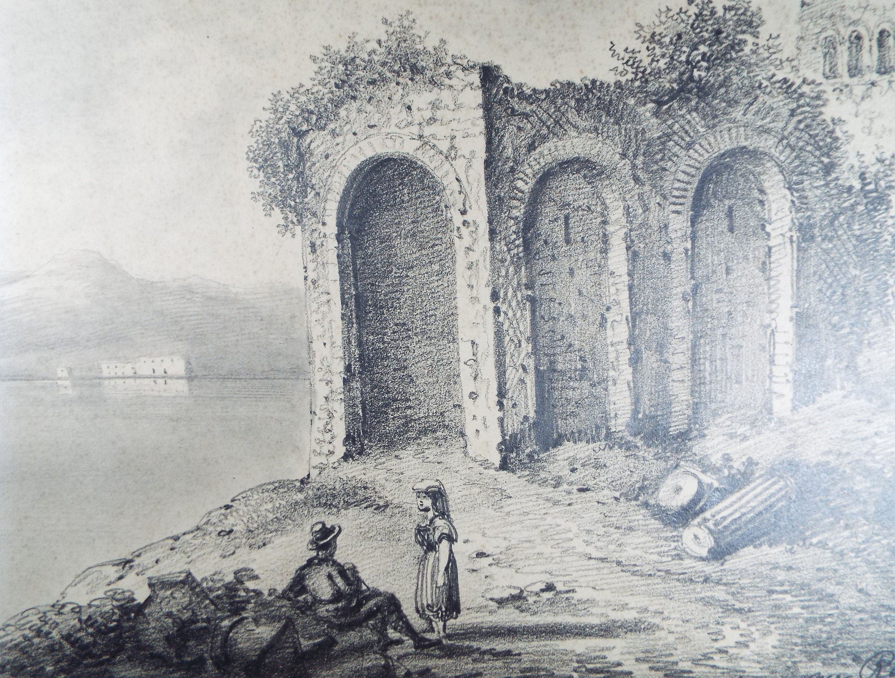 Original Pencil Drawing,'Near Rome', John Cart Burgess (1798-1863), Dated 1831