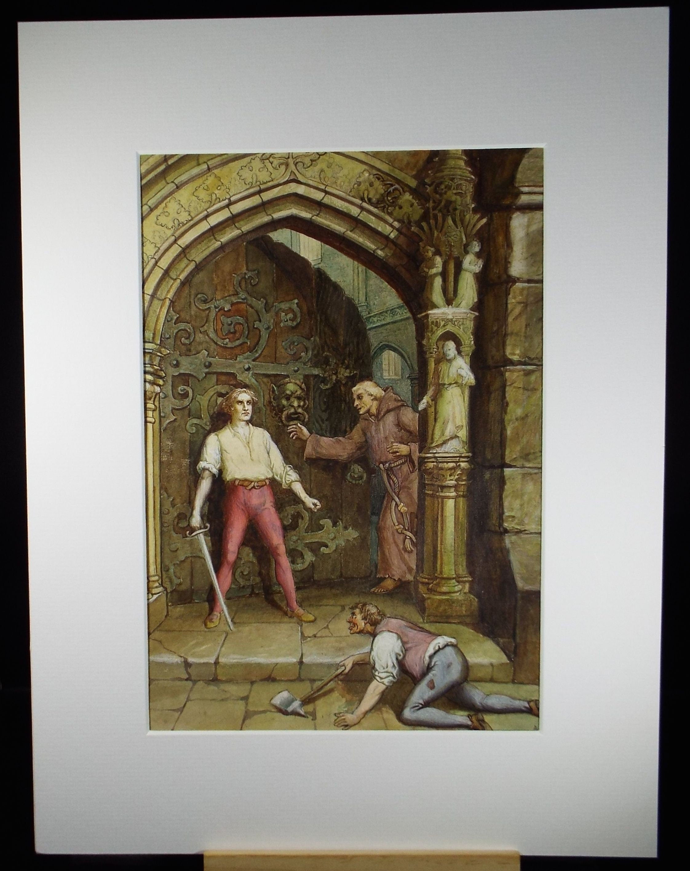 Original Watercolour, 'Sanctuary', Late 19th Century, Artist Unknown