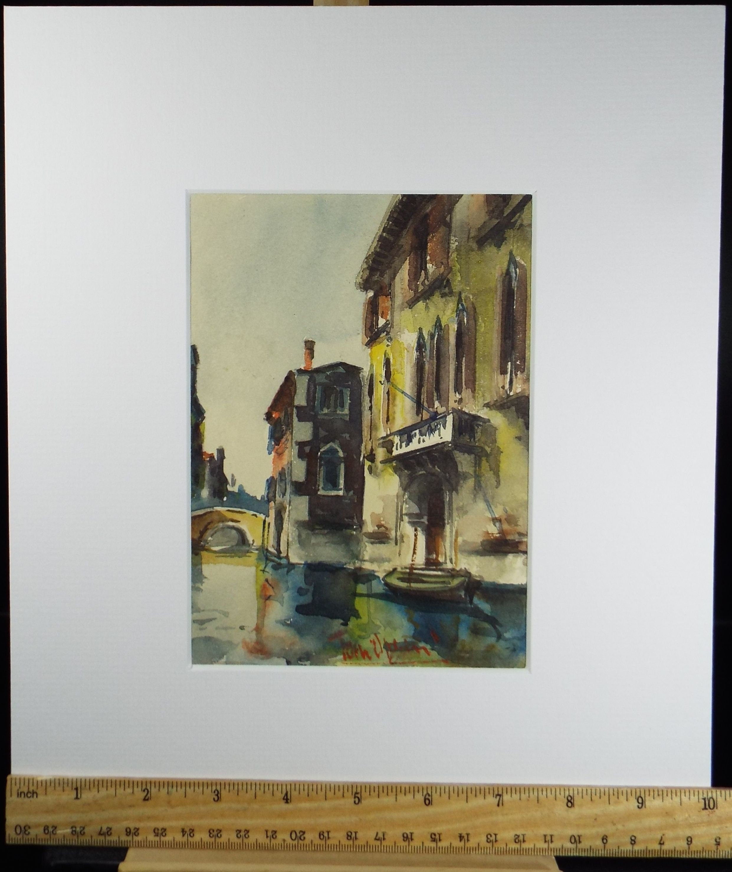 Original Watercolour, 'Palazzo, Venice', Circa 1960's, indistinctly signed