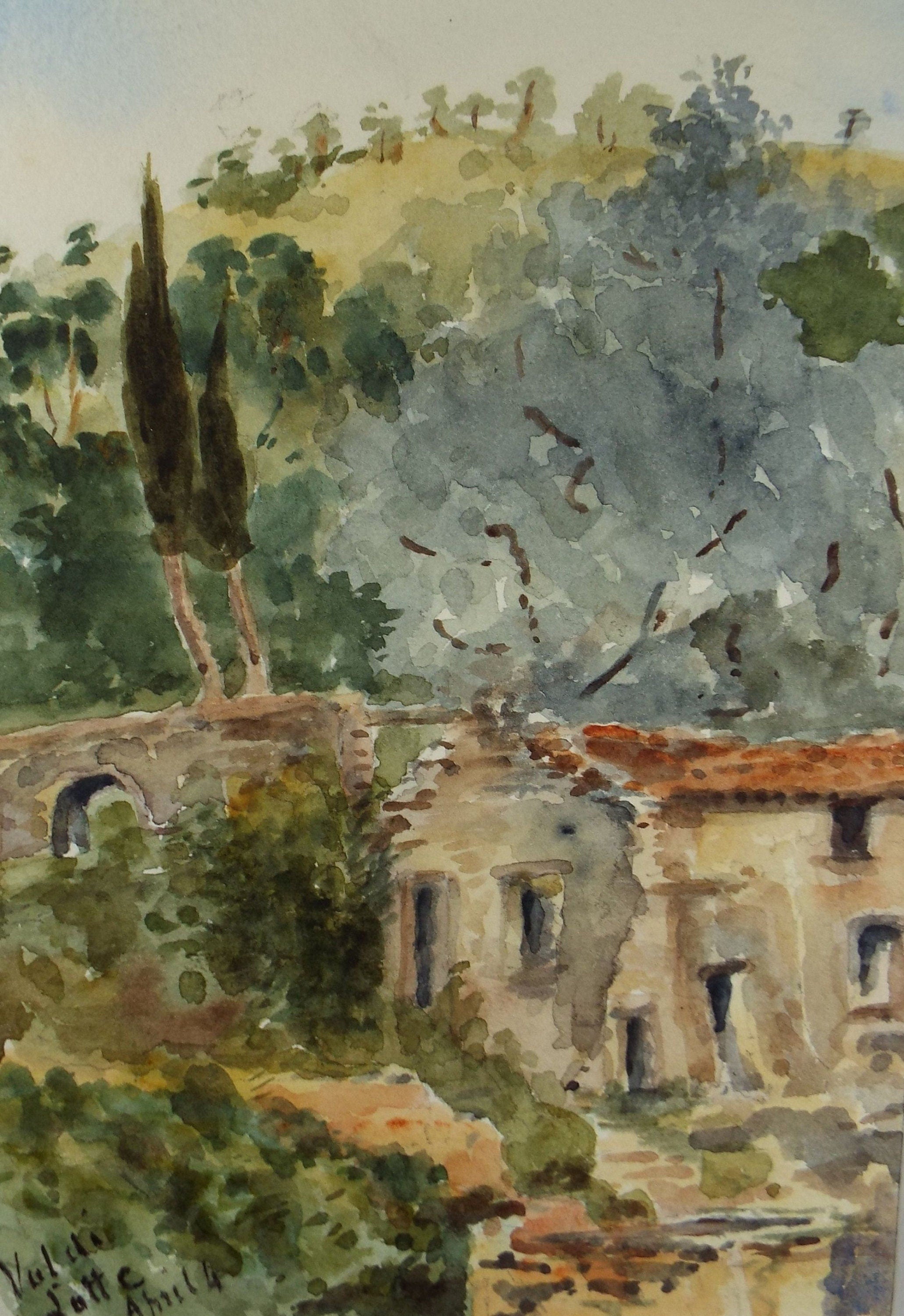 Original Watercolour, 'Village - Cotes D'Azur'', Robert Hay Drummond, Early 20th Century