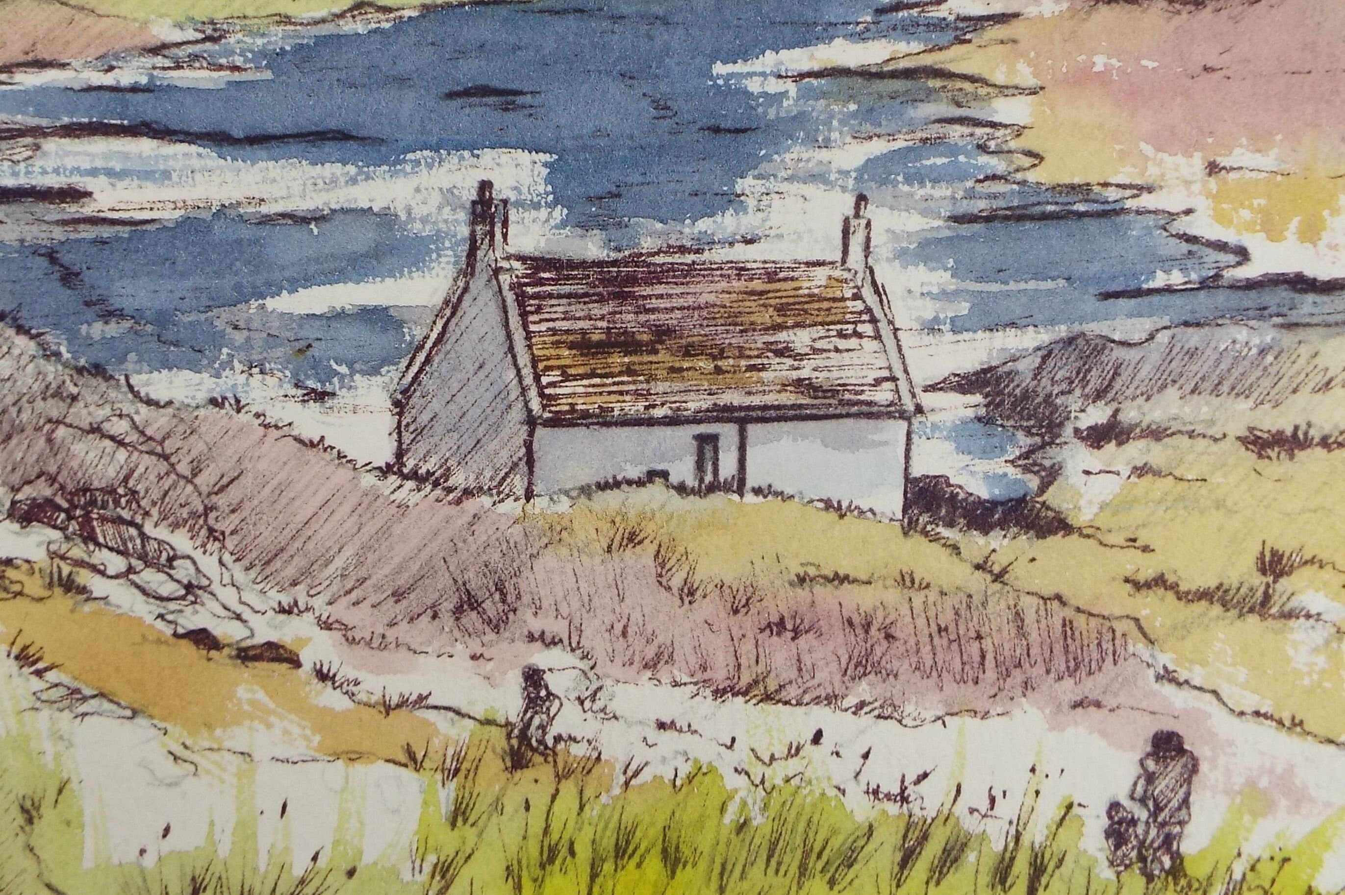 Original Watercolour, 'The Isle of Barra',circa 1990's, Artist unknown