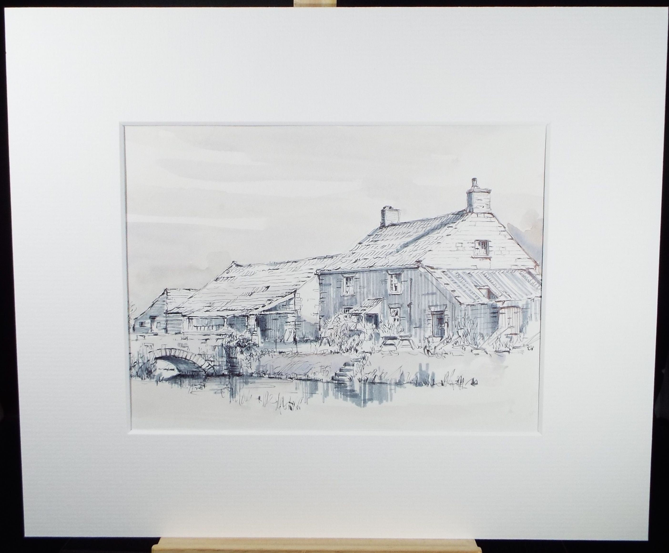 Original Watercolour & Ink, 'Mark, Somerset', c1990's, Artist Unknown