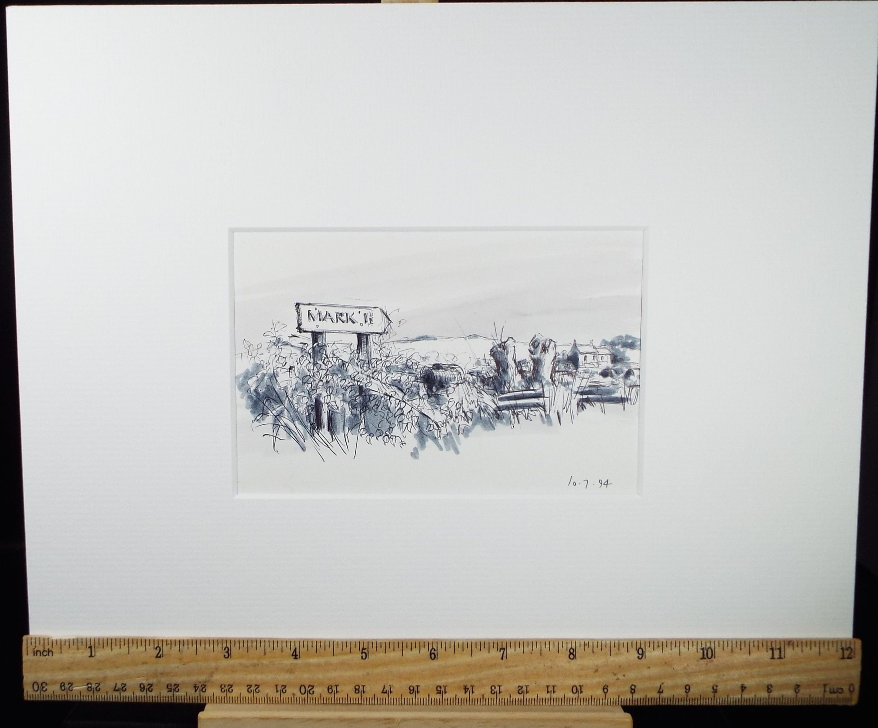 Original Watercolour & Ink, 'Mark, Somerset', Dated 1994, Artist Unknown