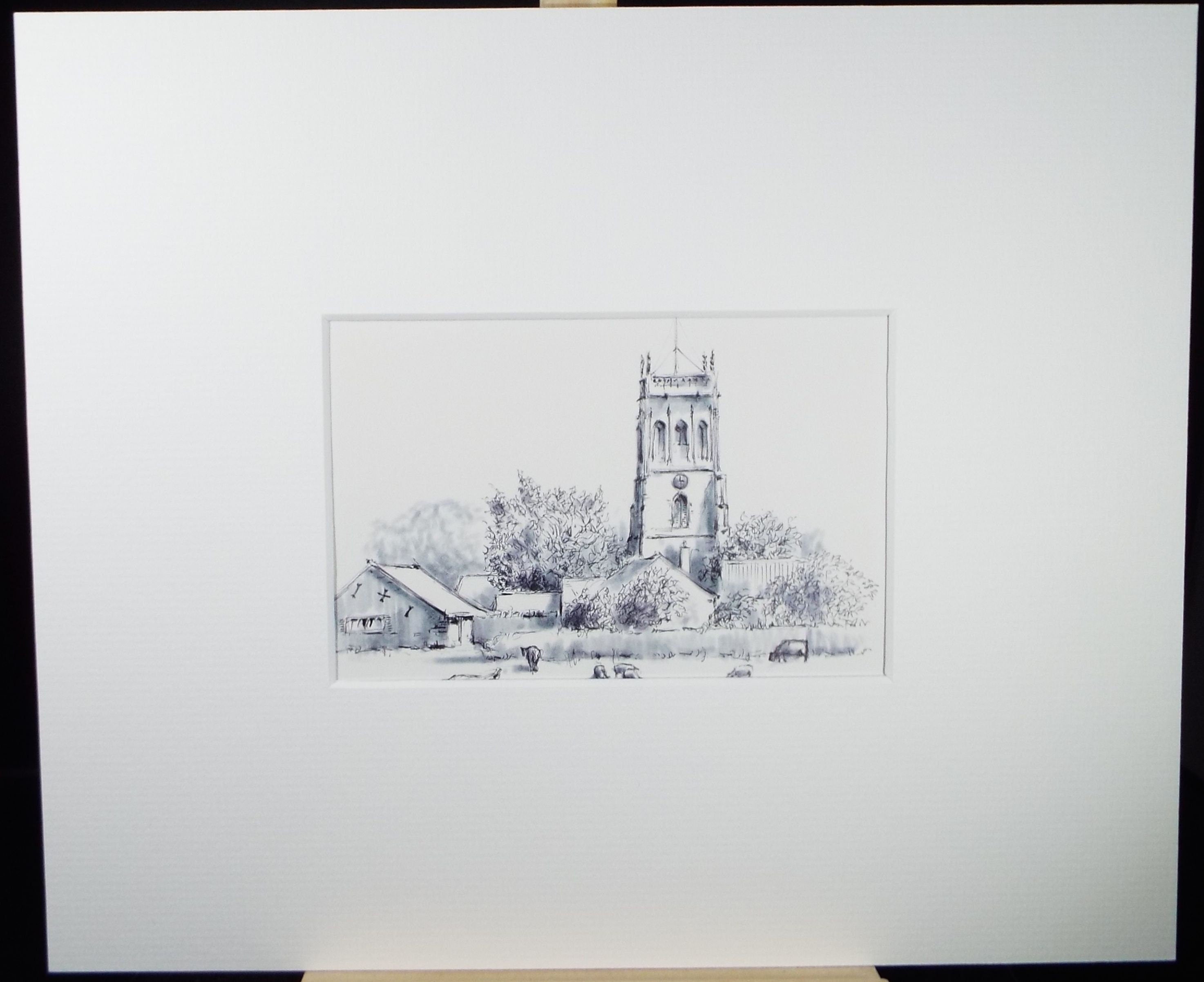 Original Watercolour & Ink, 'Mark, Somerset', Dated 1995, Artist Unknown