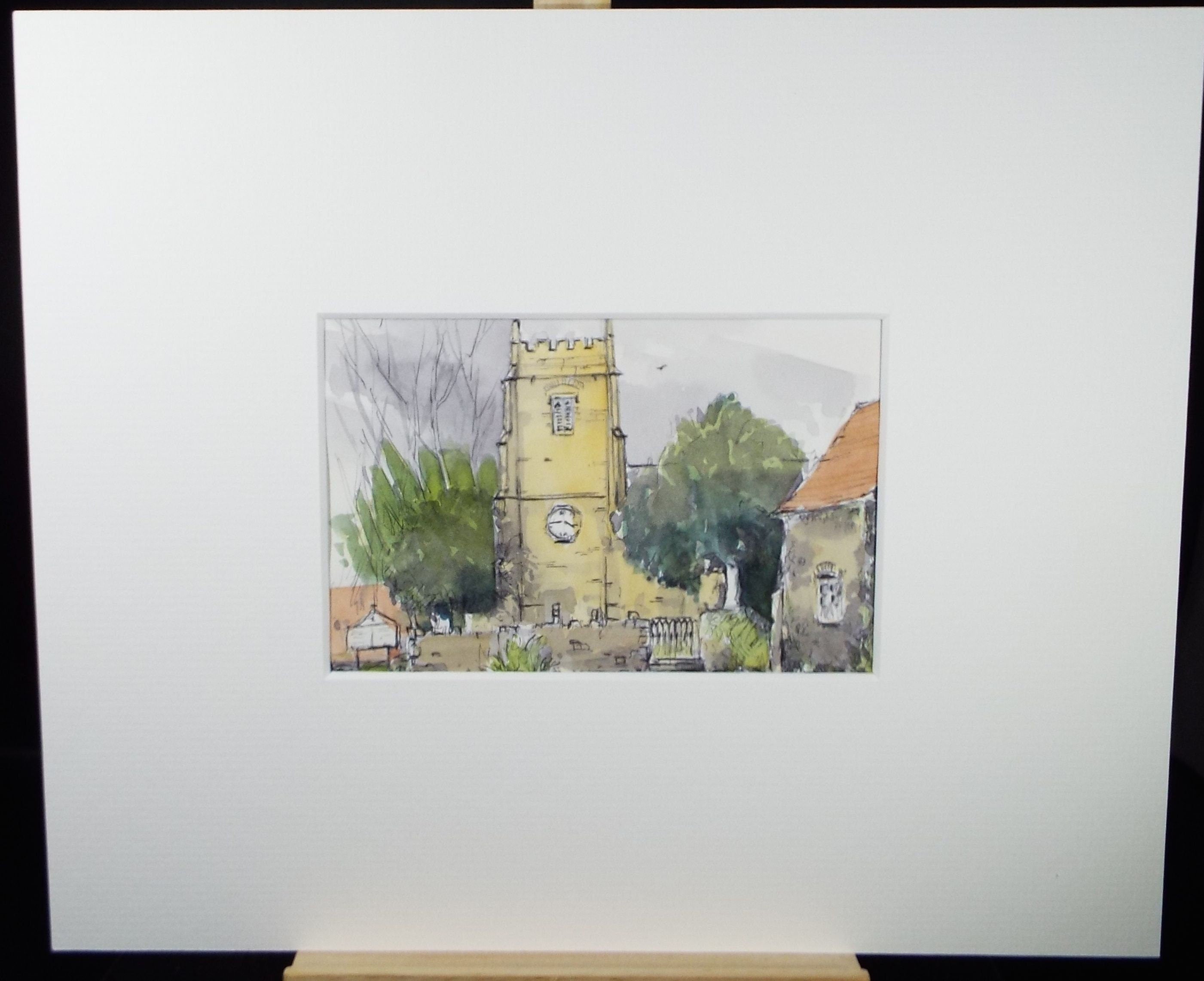 Original Watercolour & Ink, 'Tytherton', Dated 1993,  Artist Unknown