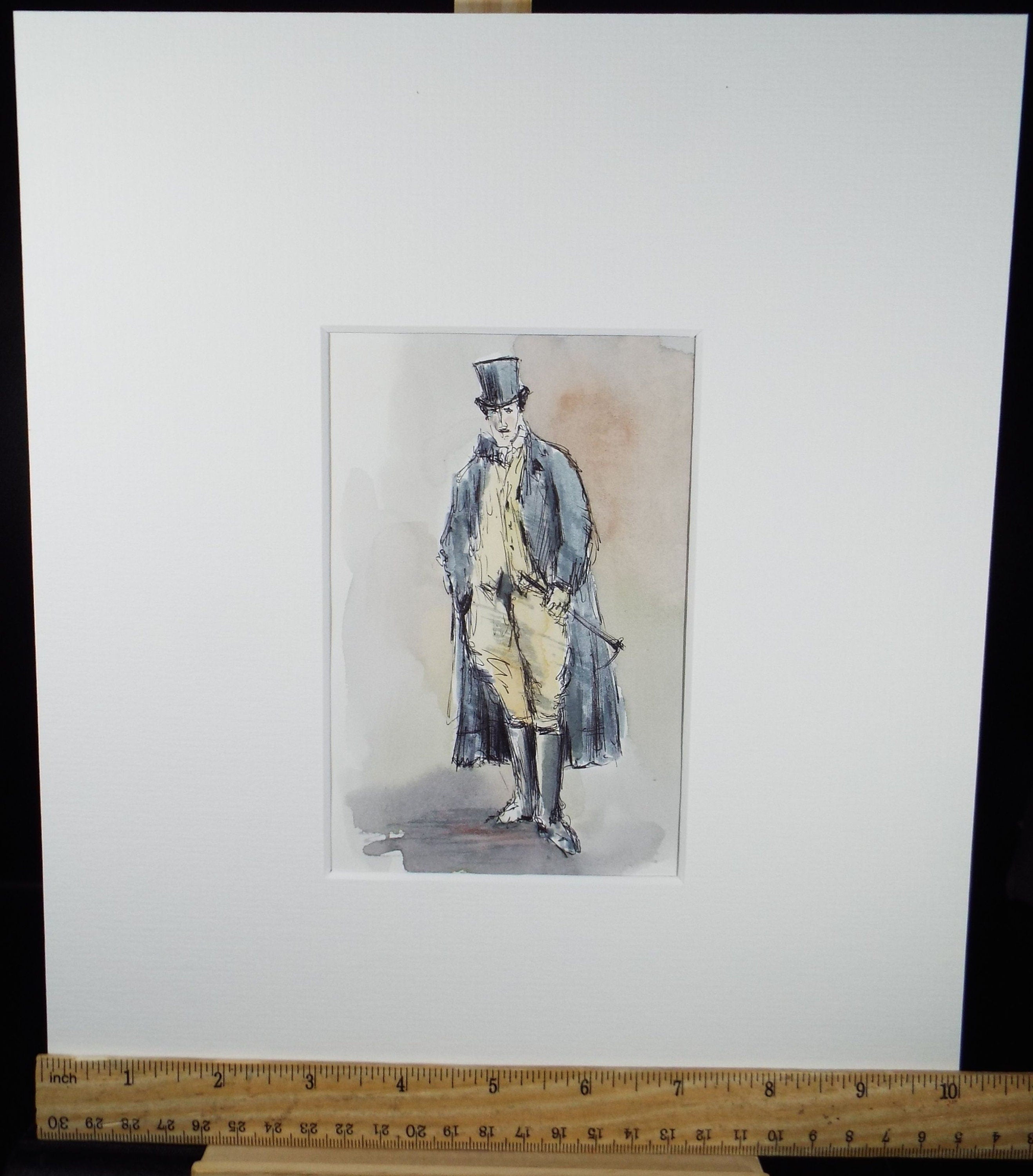 Original Watercolour & Ink, 'Lord Ribblesdale Sargeant', Circa 1990's,  Artist Unknown