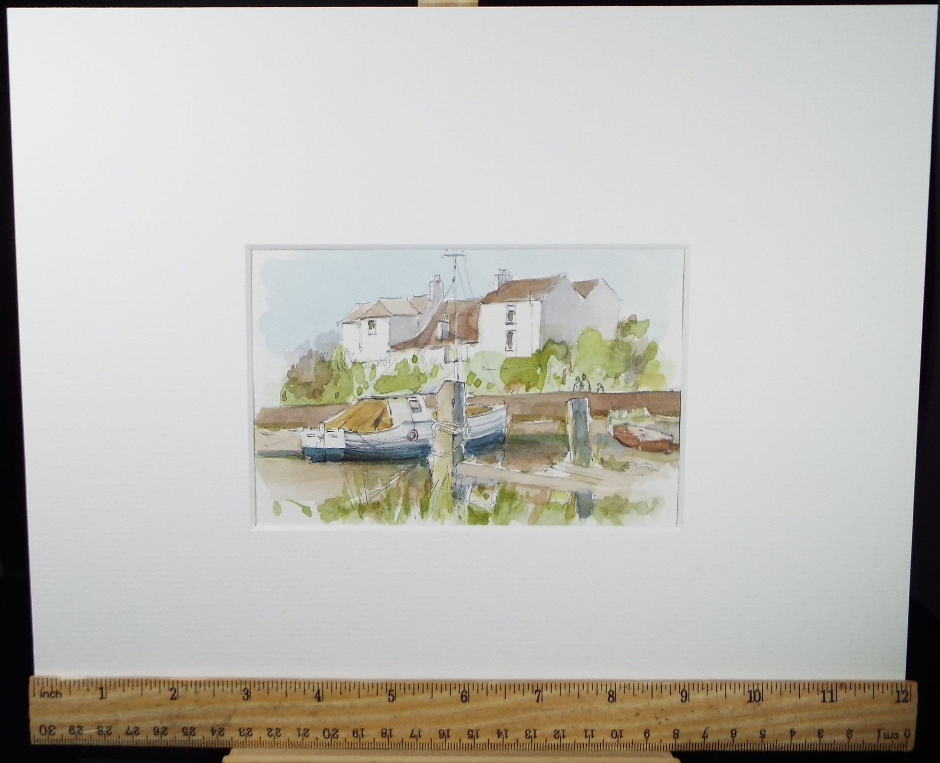 Original Watercolour & Ink, 'Pill, Somerset', Circa 1990's,  Artist Unknown