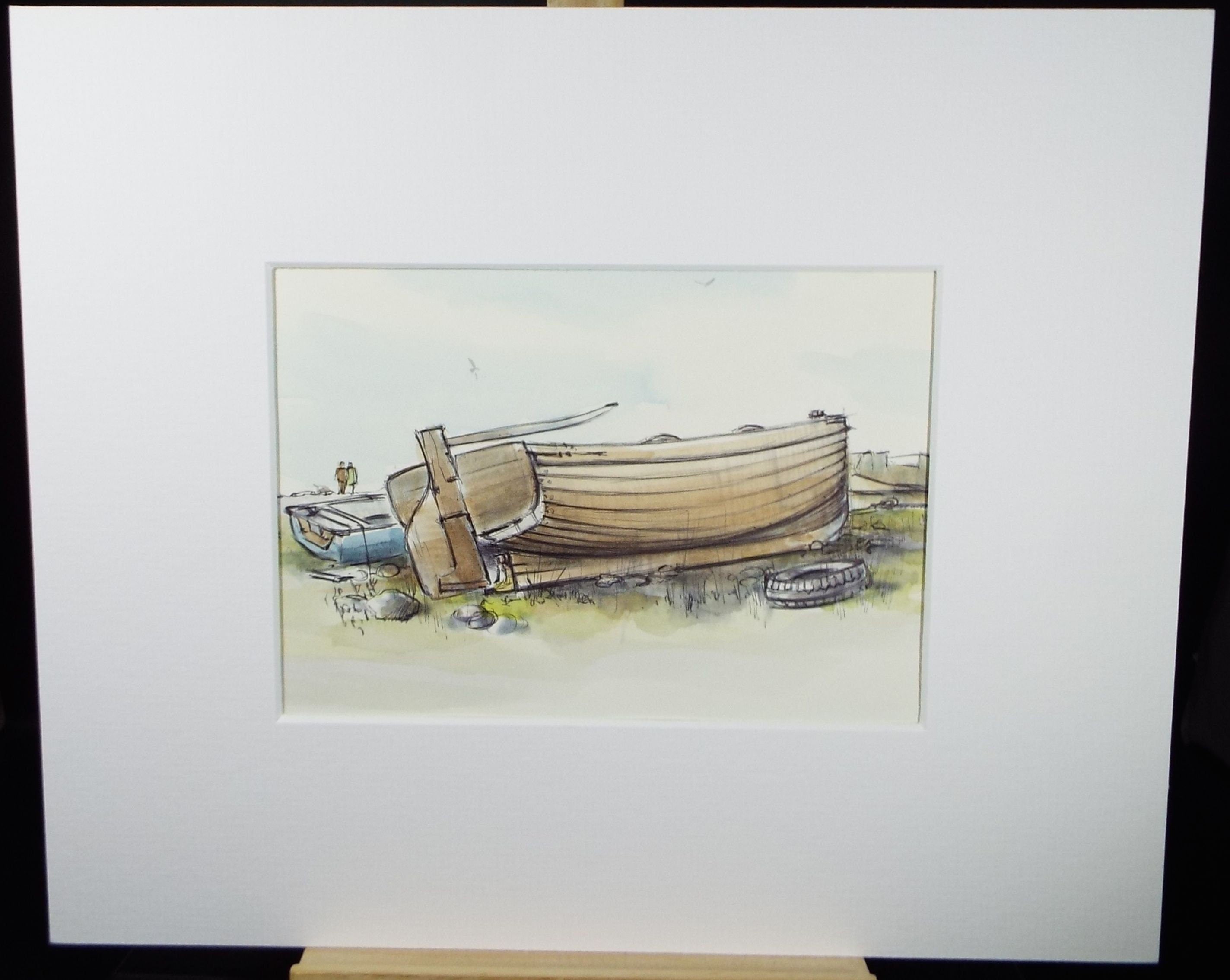 Original Watercolour & Ink, 'Porlock, Somerset, Dated 1995, Artist Unknown