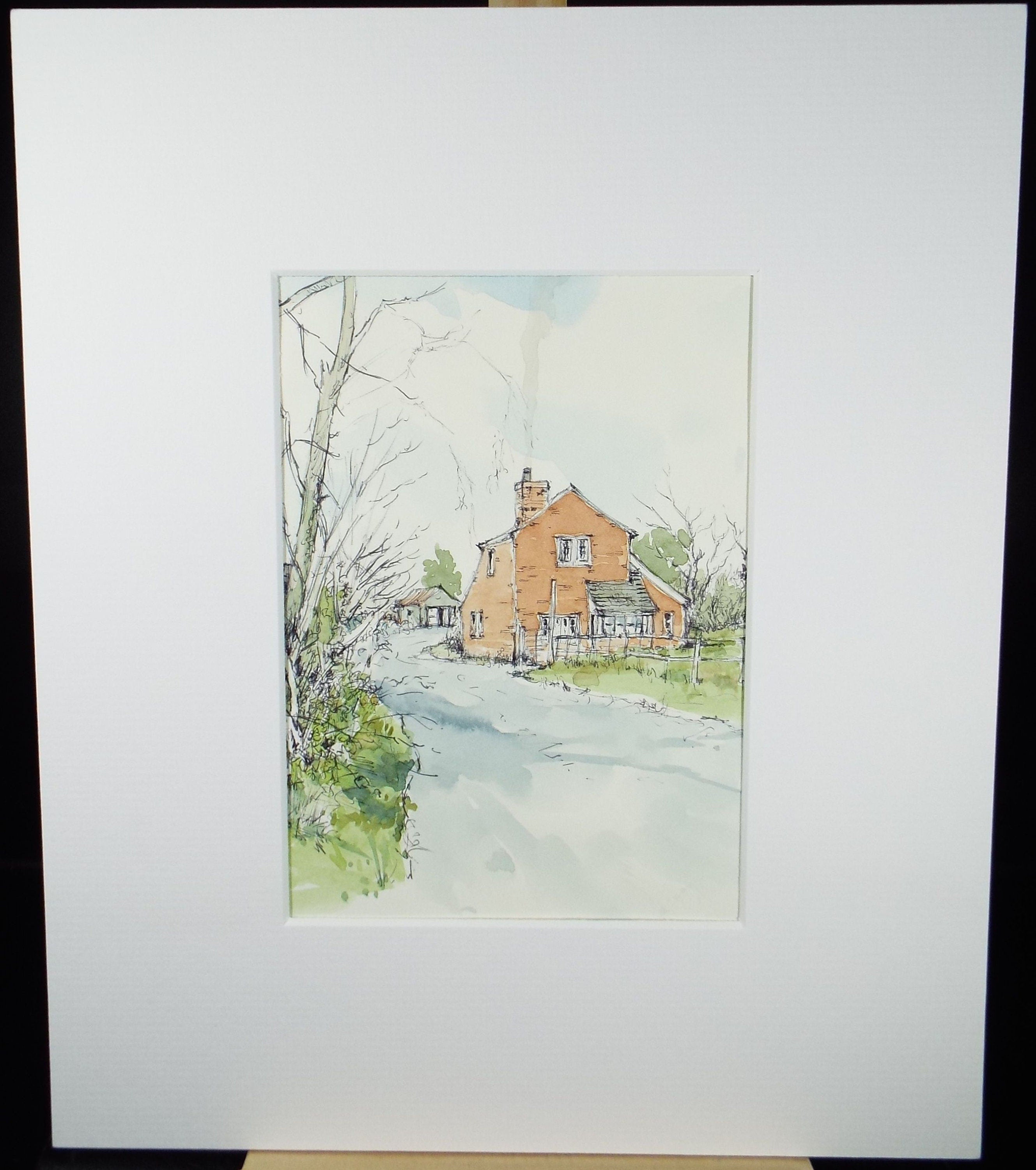 Original Watercolour & Ink, 'Upton Bishop, Herefordshire', Dated 1997, Artist Unknown