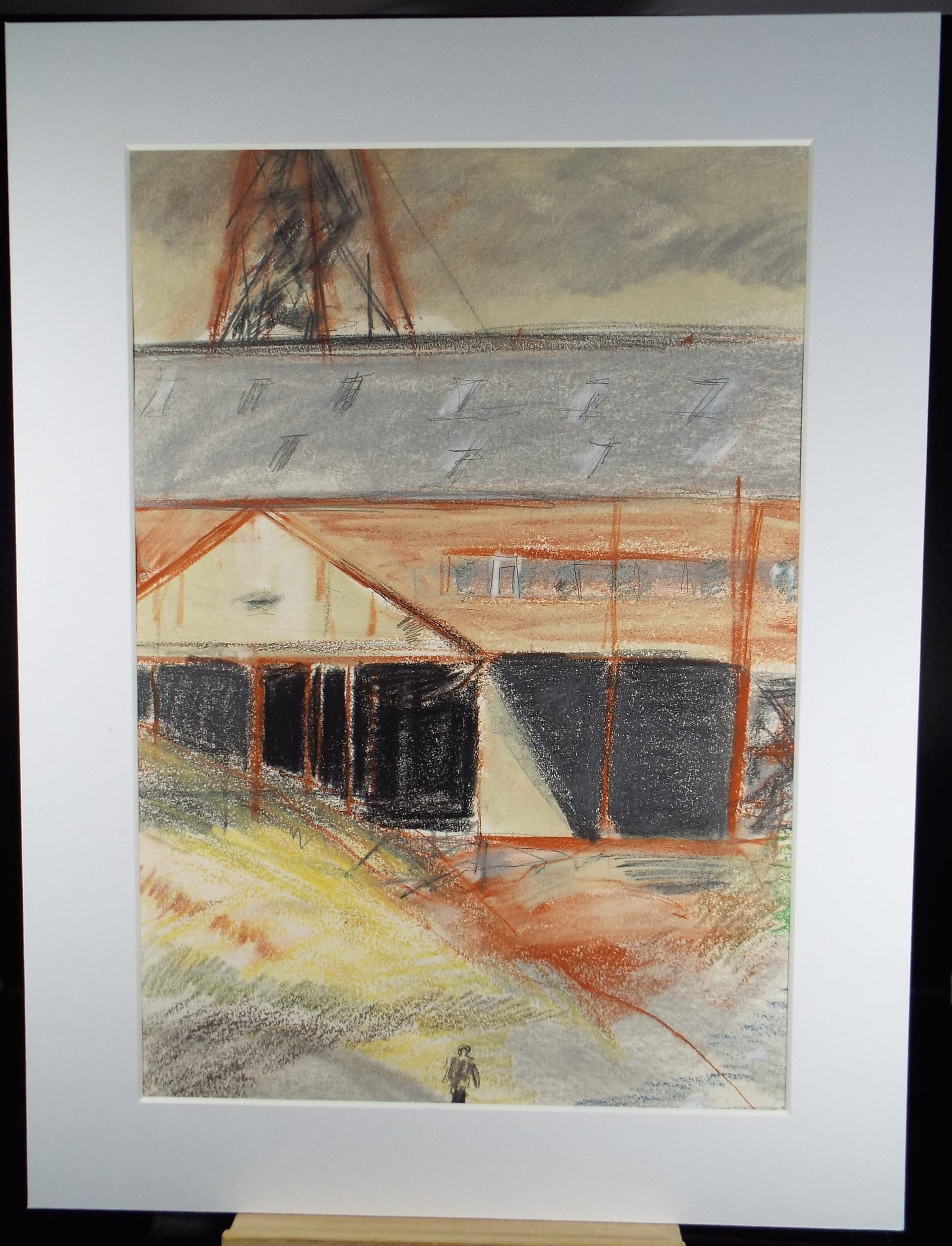 Original Pencil & Crayon Drawing, 'The Mine Workings', Circa 1980's, Thora Clyne (Scottish 1937-2021)