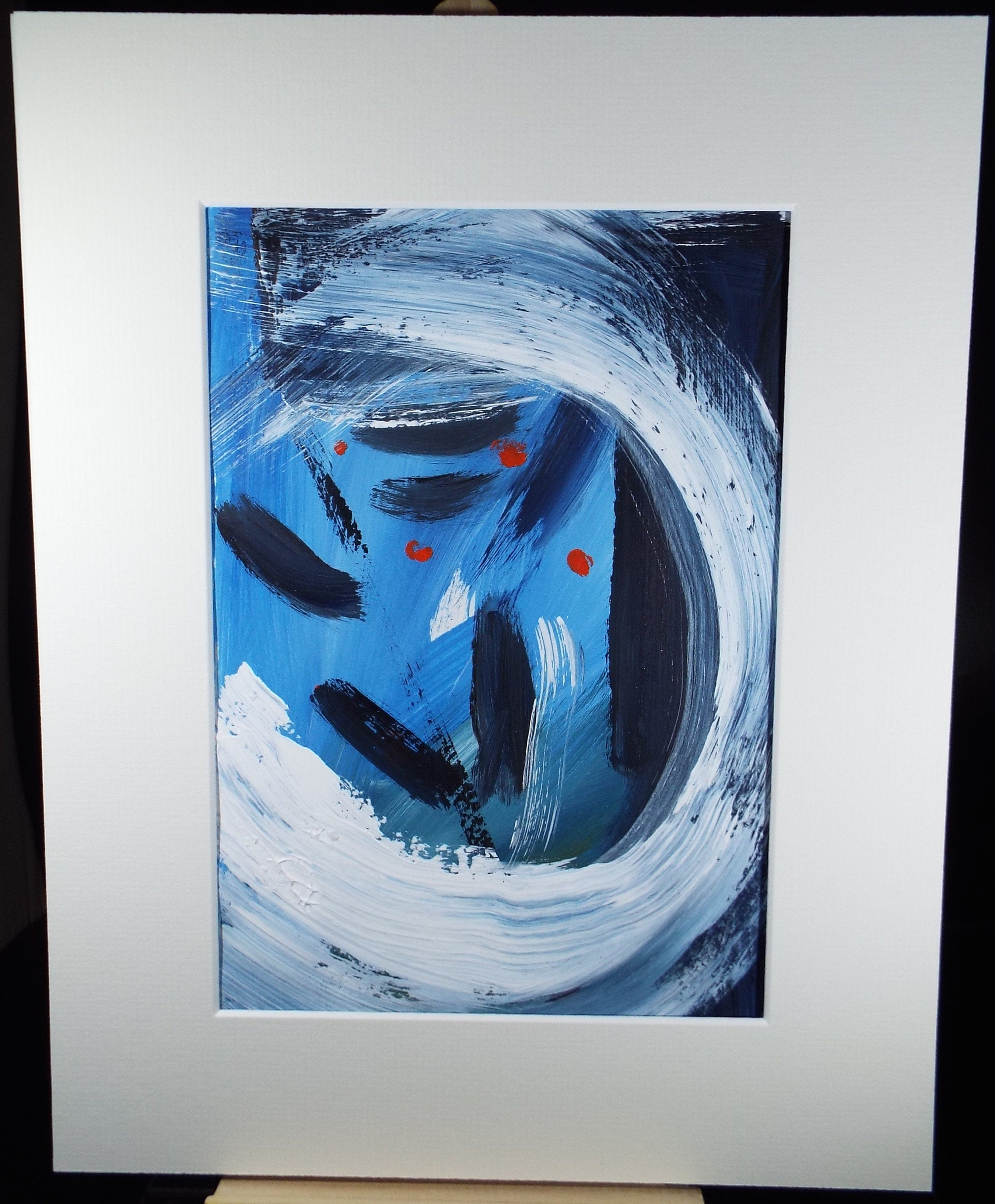 Original Watercolour & Gouache, 'Abstract in White and Blue', circa 2000, Gordon Couch (20th Century British)