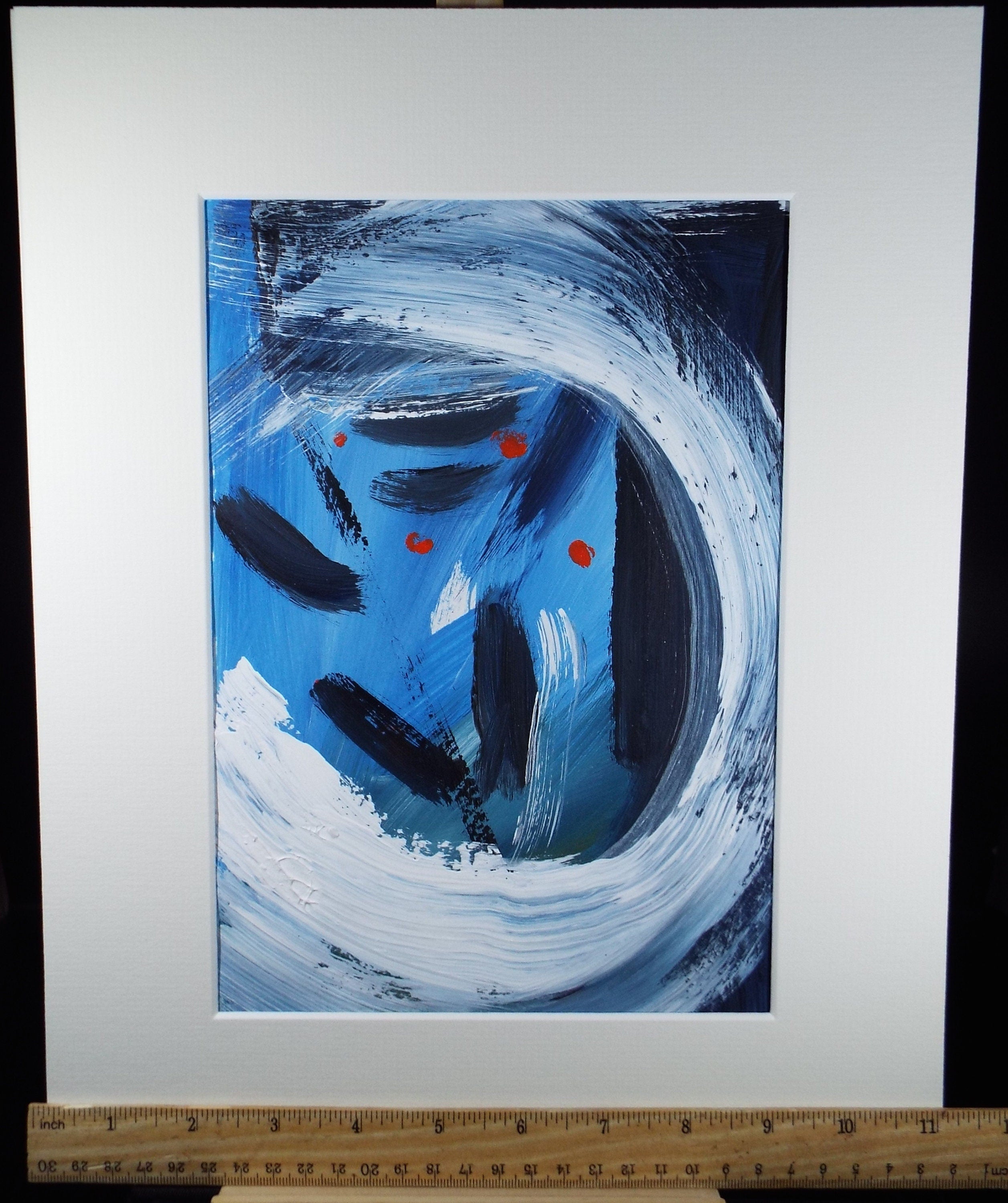 Original Watercolour & Gouache, 'Abstract in White and Blue', circa 2000, Gordon Couch (20th Century British)