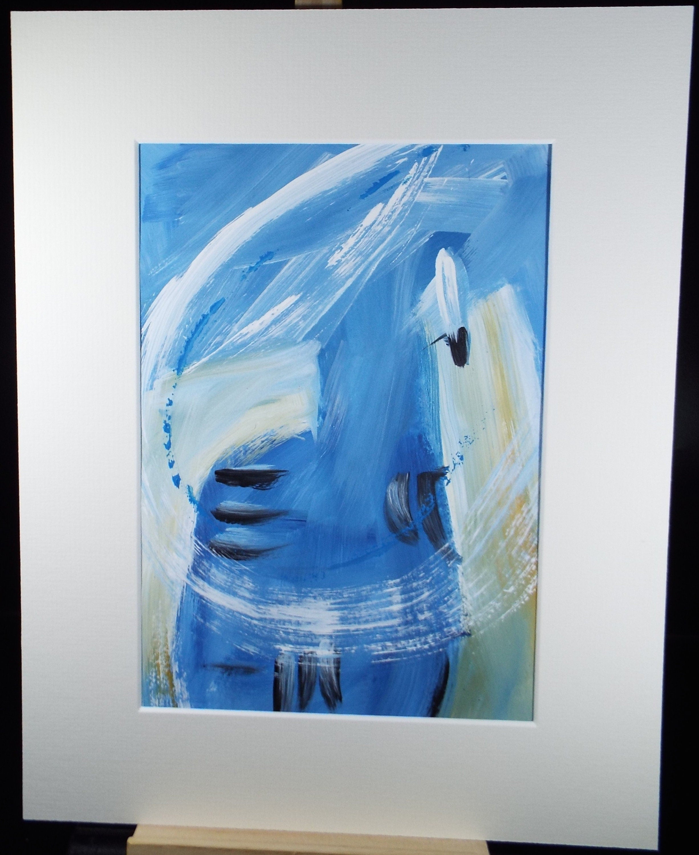 Original Watercolour & Gouache,'Abstract in Blue', circa 2000, Gordon Couch (20th Century British)