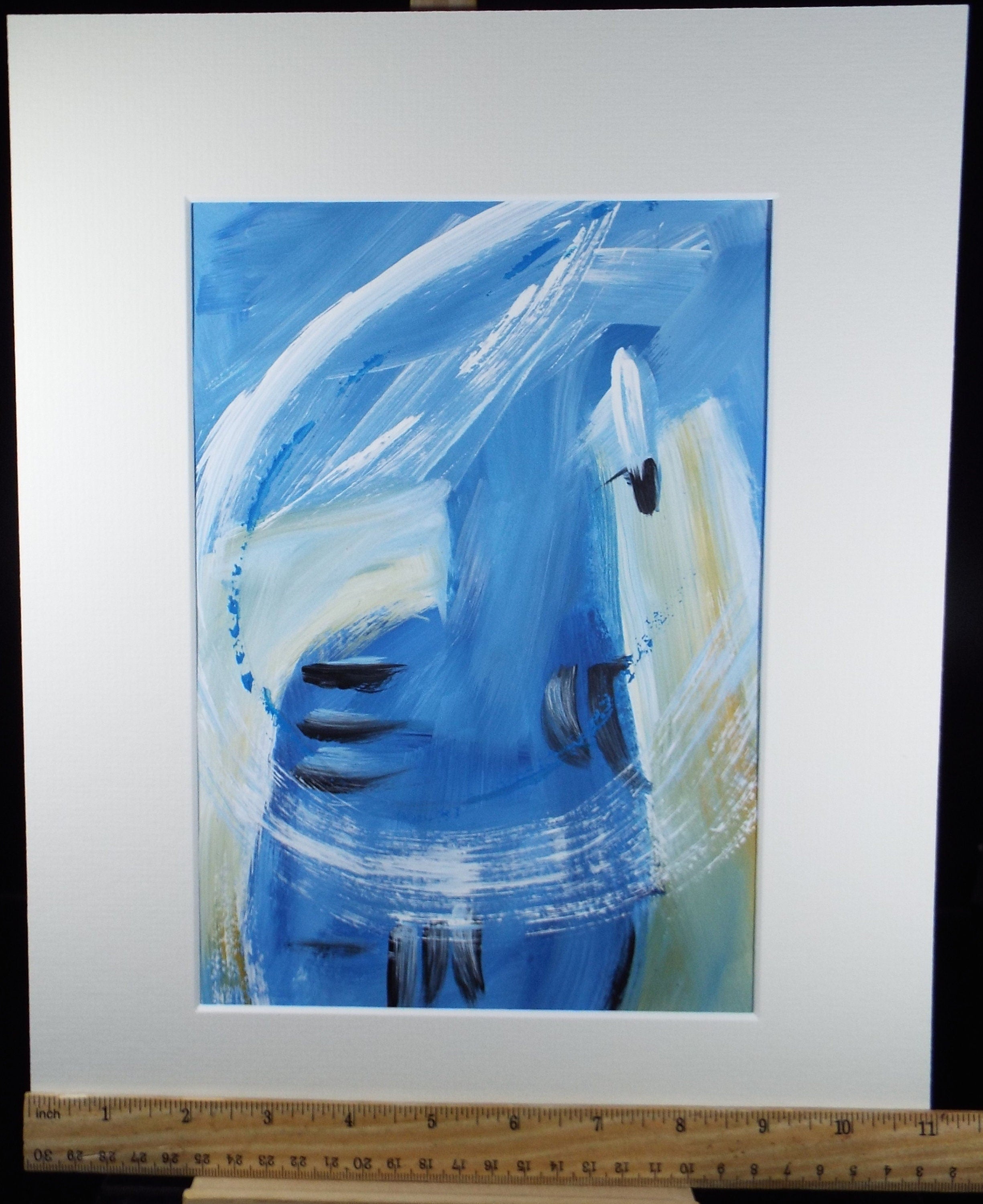 Original Watercolour & Gouache,'Abstract in Blue', circa 2000, Gordon Couch (20th Century British)