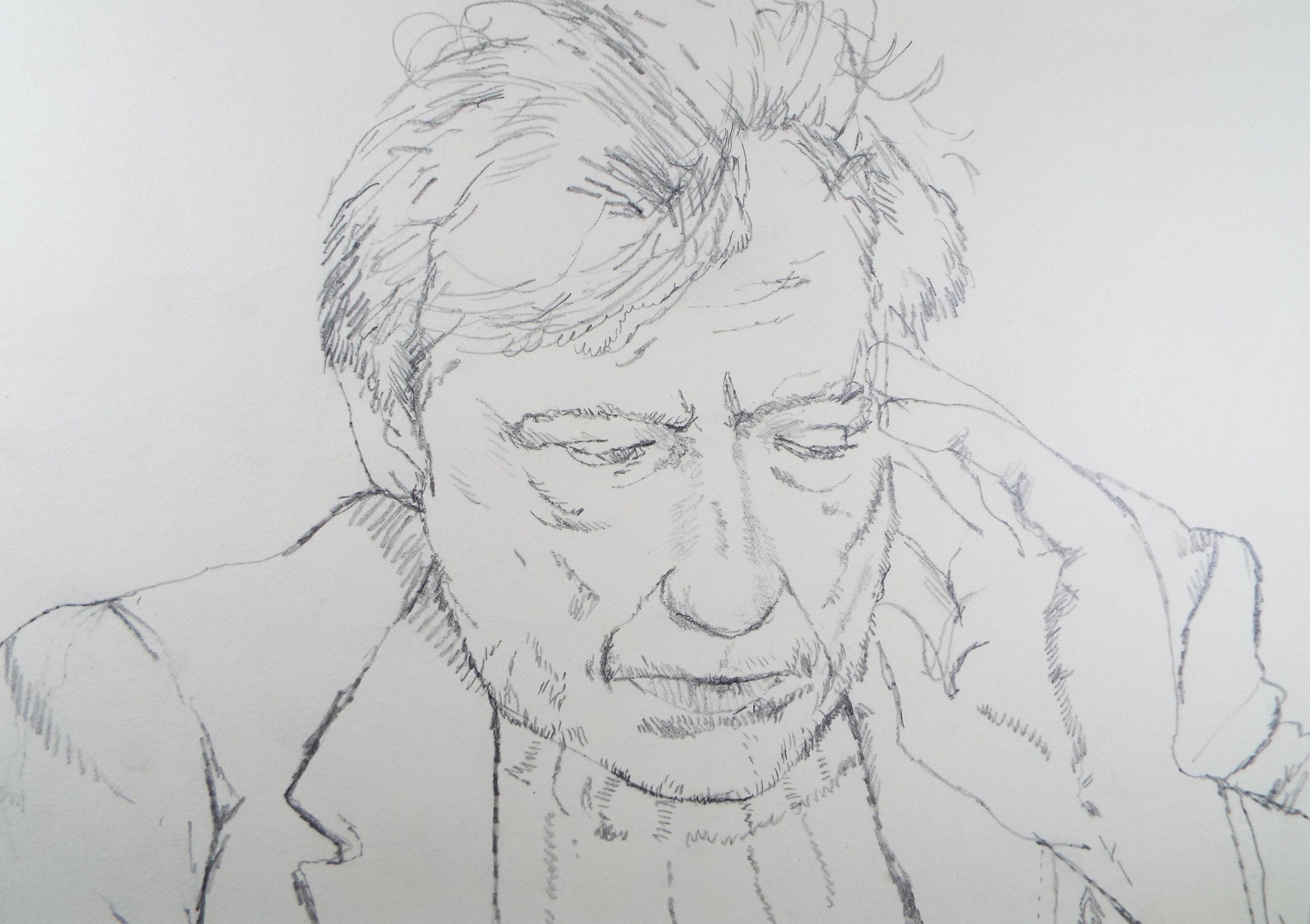 Original Pencil Drawing, 'Portrait of a man', c1980's, John McNamara