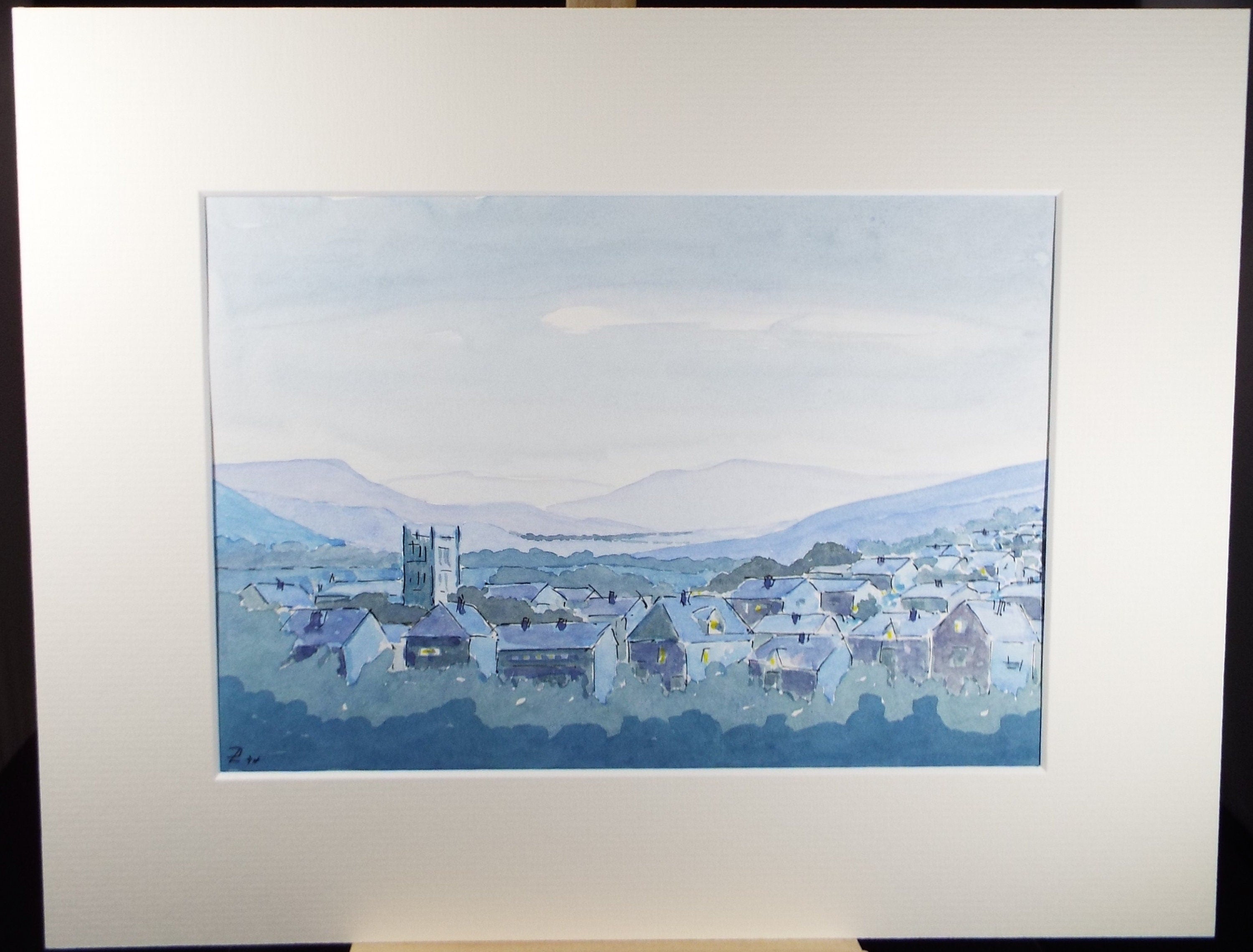 Original Watercolour, 'Eventide' - Probably Ludlow, Circa 1990's, Monogram PL