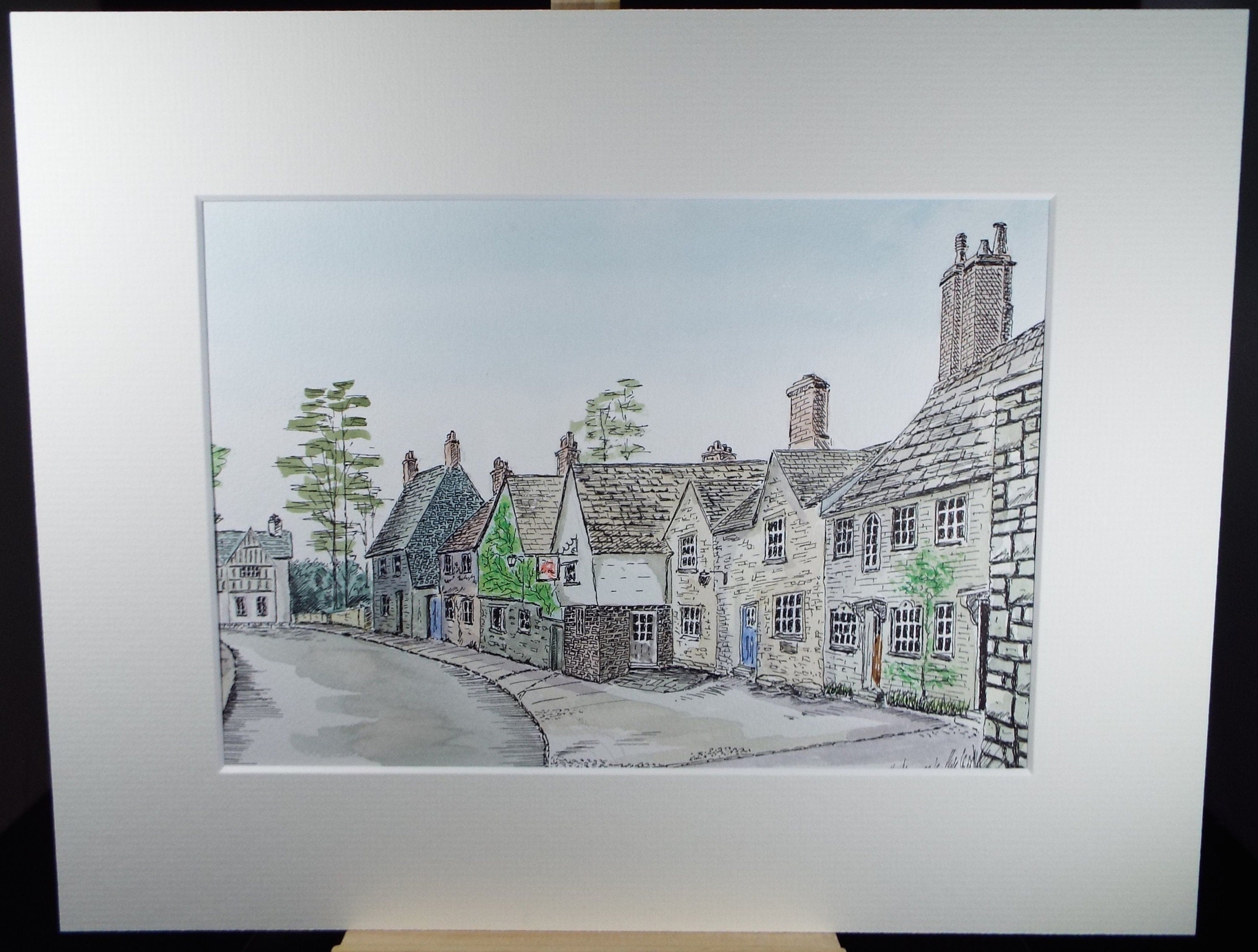 Original Watercolour, 'Laycock - West Street', circa 1990's, monogram PL