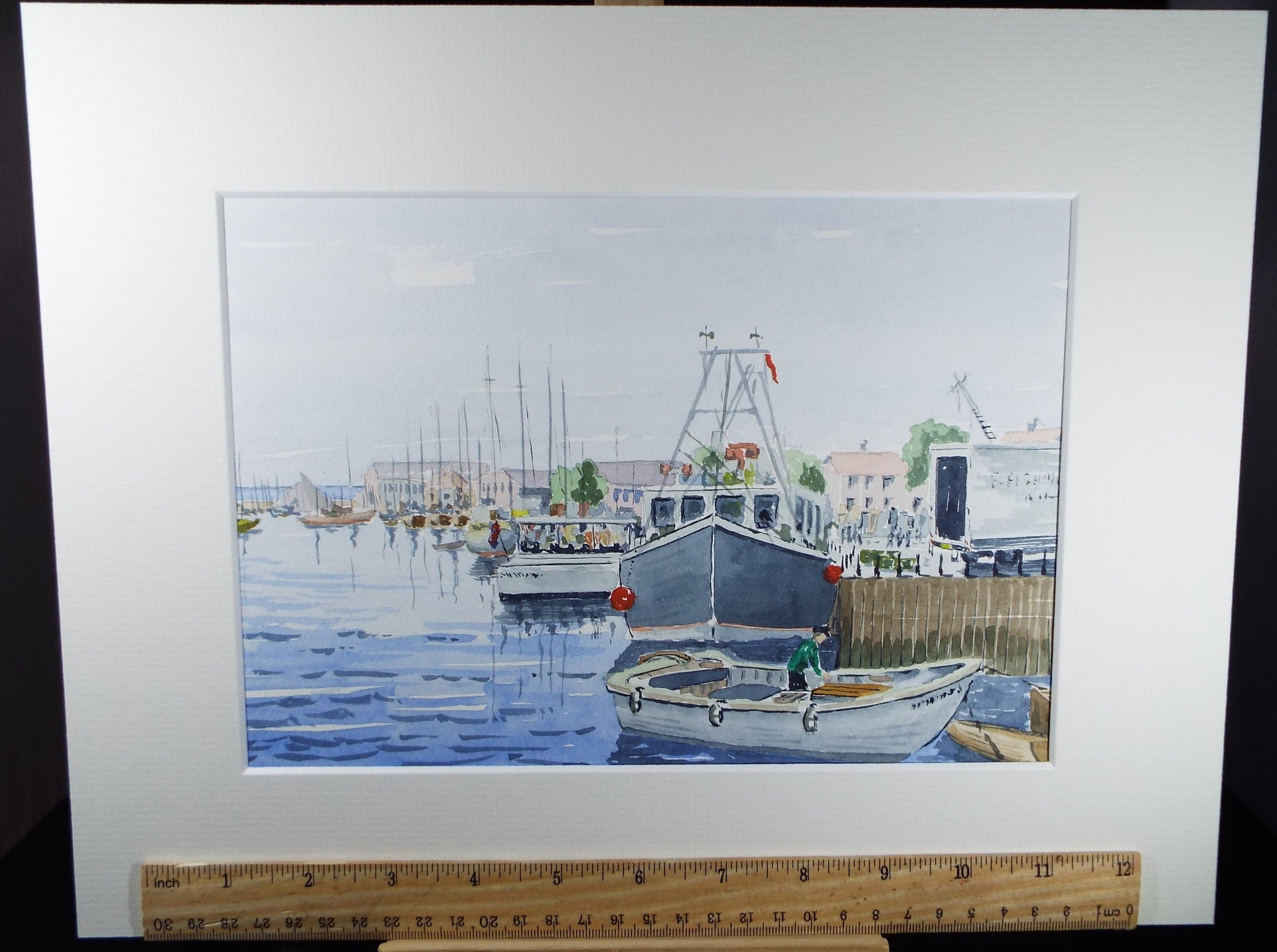 Original Watercolour, 'Lymington', Monogram PL, Circa 1990's