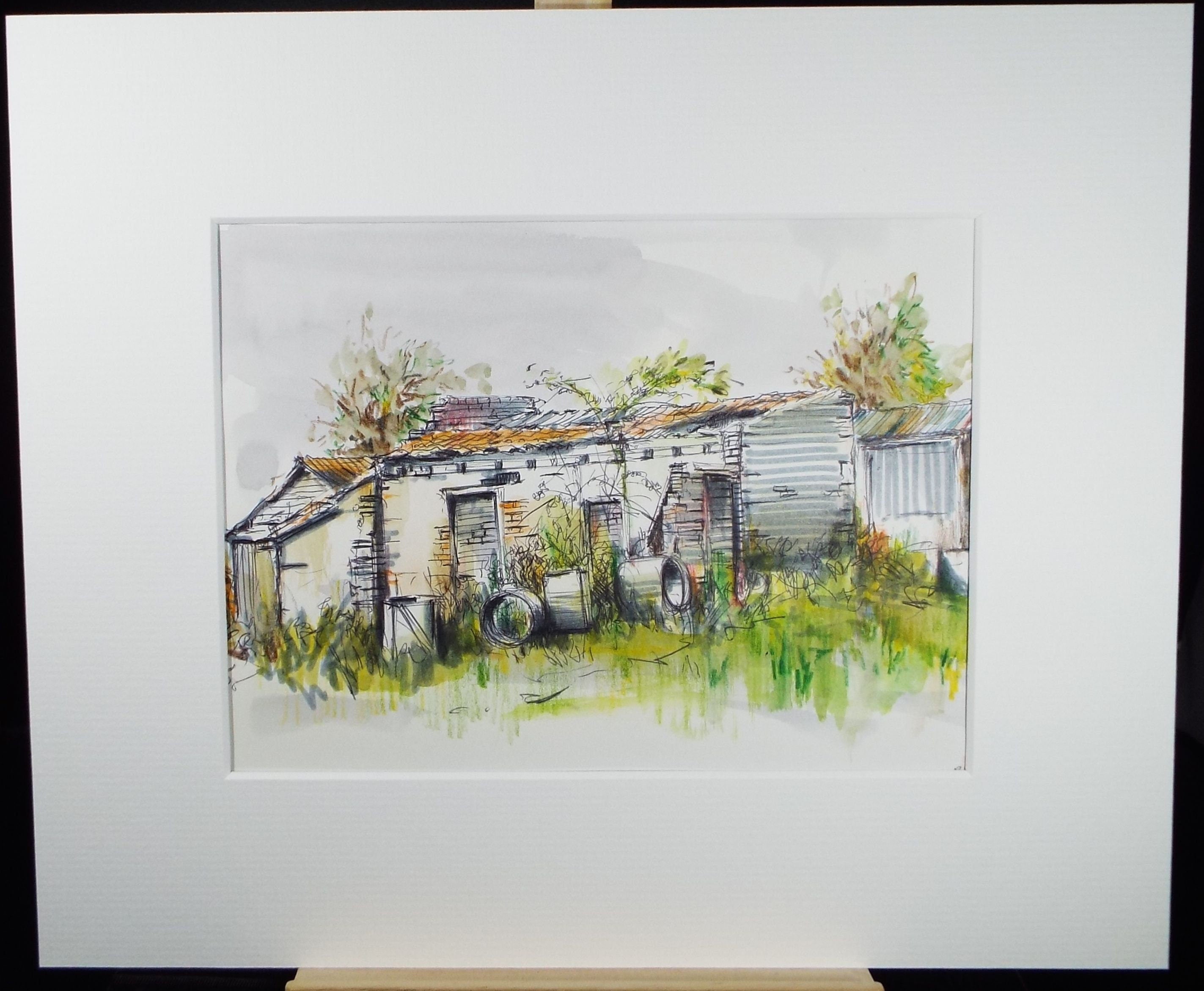 Original Watercolour & Ink, 'Chilton Polden', Dated 1994, Artist Unknown