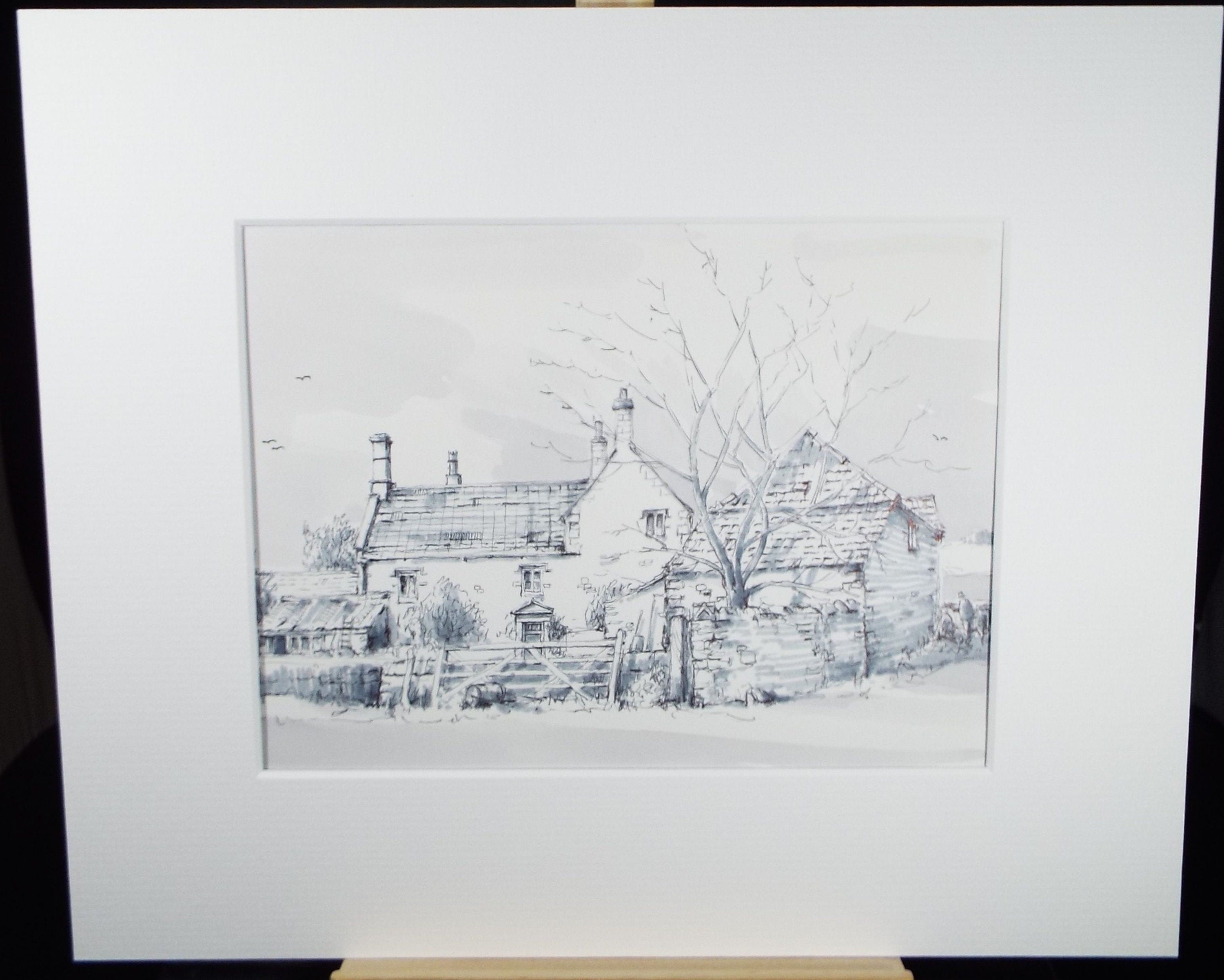 Original Watercolour & Ink, 'Dyrham, Gloucestershire',Dated 1988,  Artist Unknown