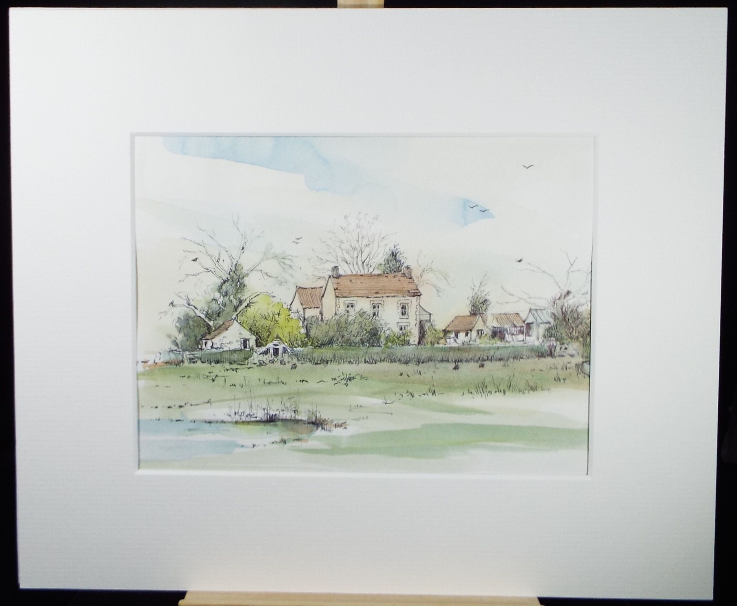 Original Watercolour & Ink, 'Oldbury Nait', Dated 1996, Artist Unknown