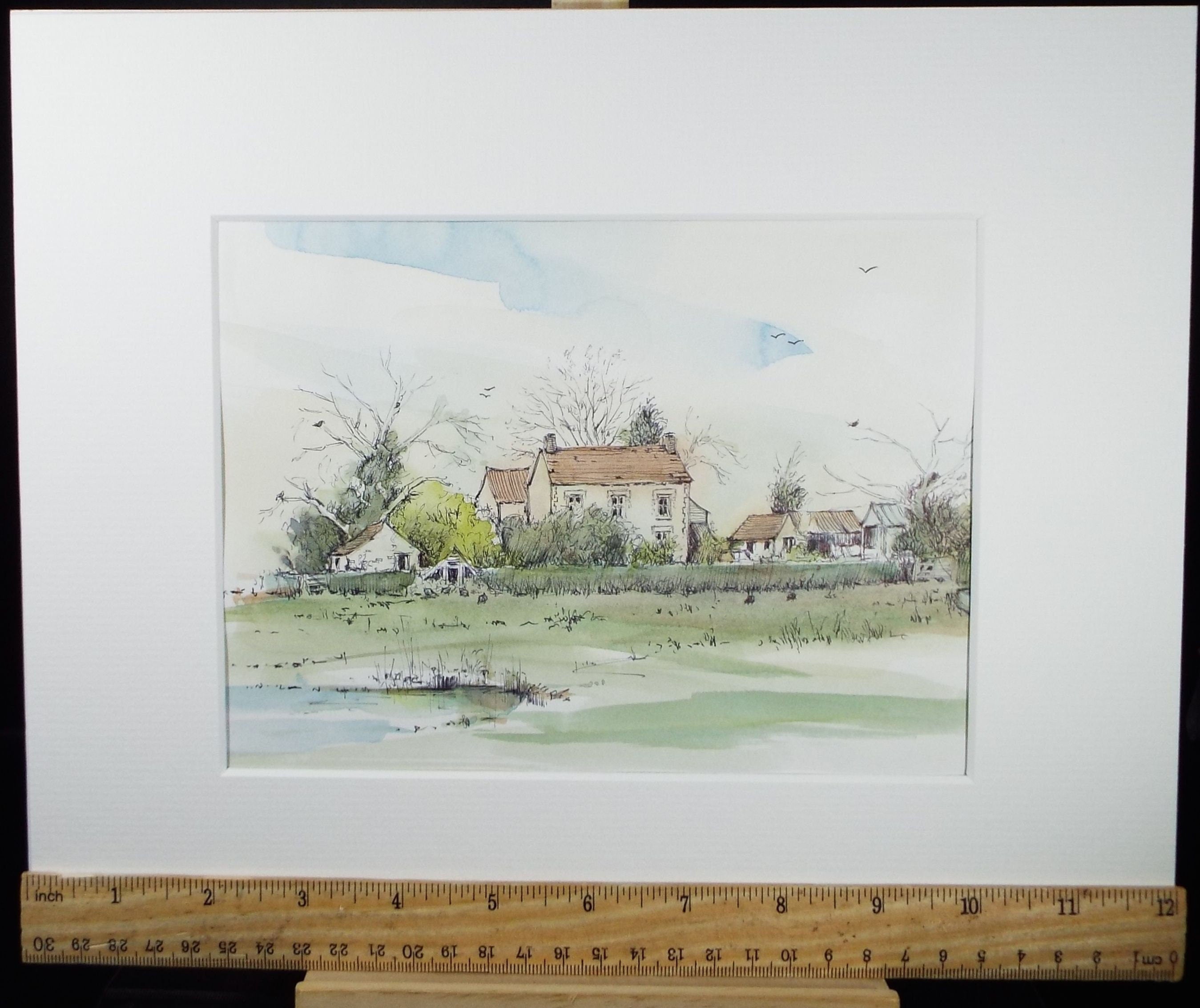 Original Watercolour & Ink, 'Oldbury Nait', Dated 1996, Artist Unknown