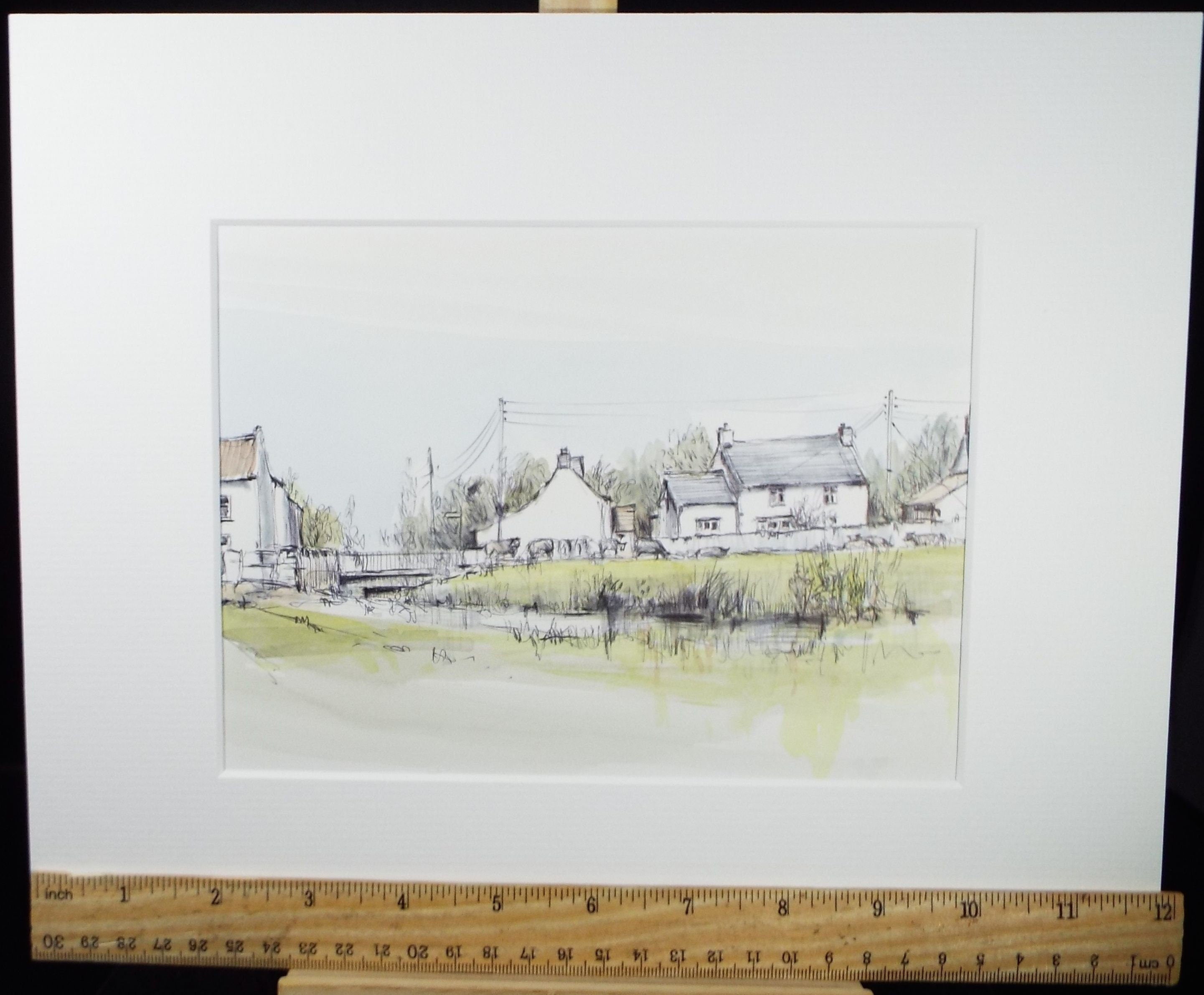 Original Watercolour & Ink, 'Mark, Somerset', Dated 1991, Artist Unknown