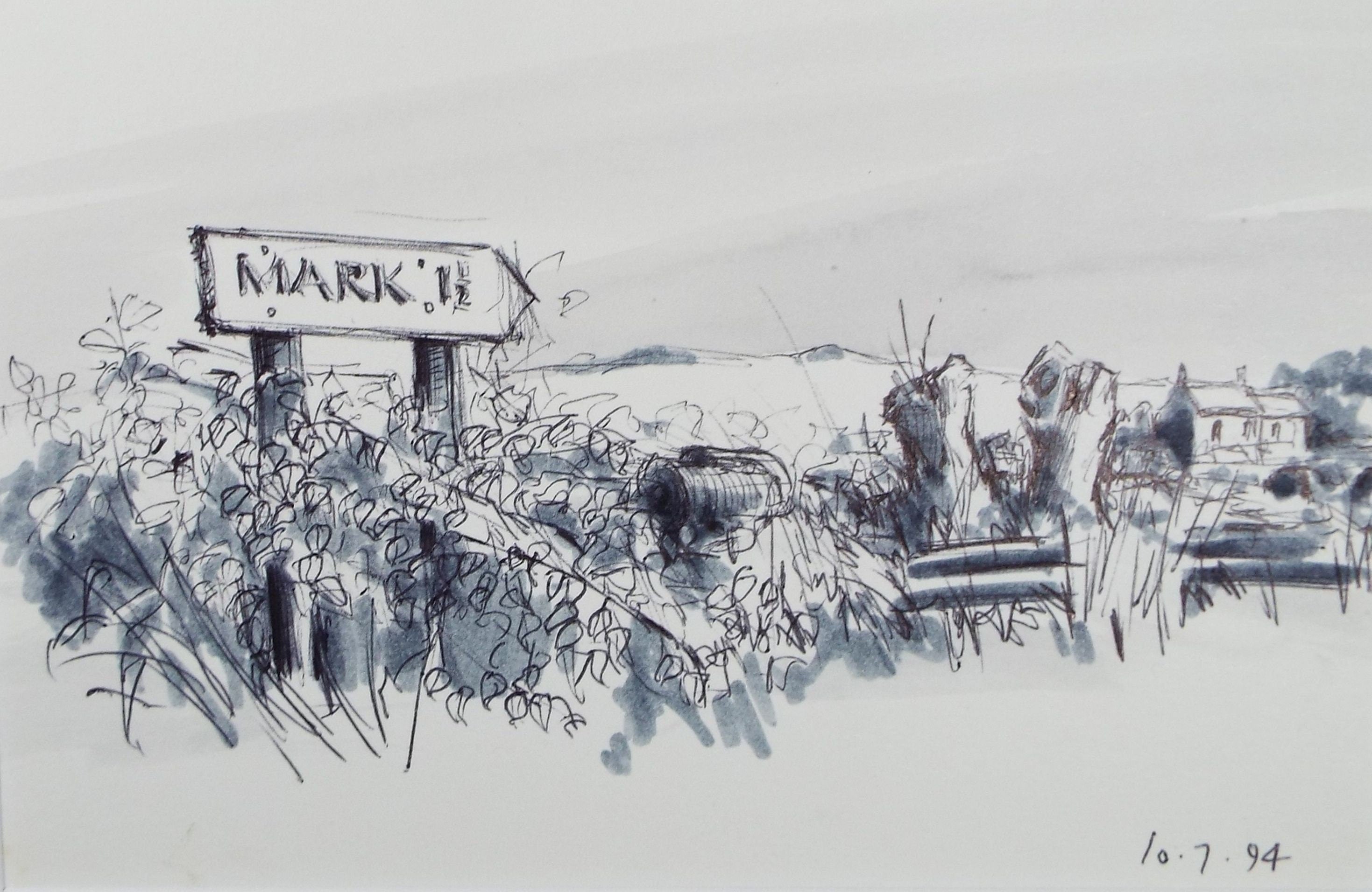 Original Watercolour & Ink, 'Mark, Somerset', Dated 1994, Artist Unknown