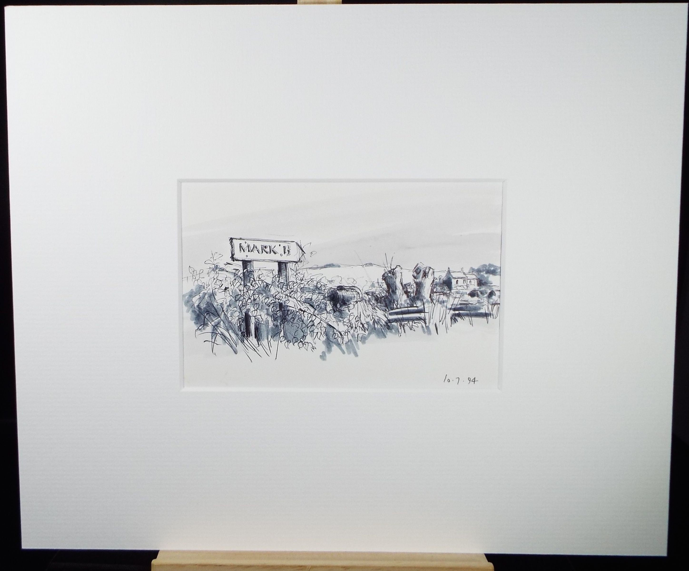 Original Watercolour & Ink, 'Mark, Somerset', Dated 1994, Artist Unknown