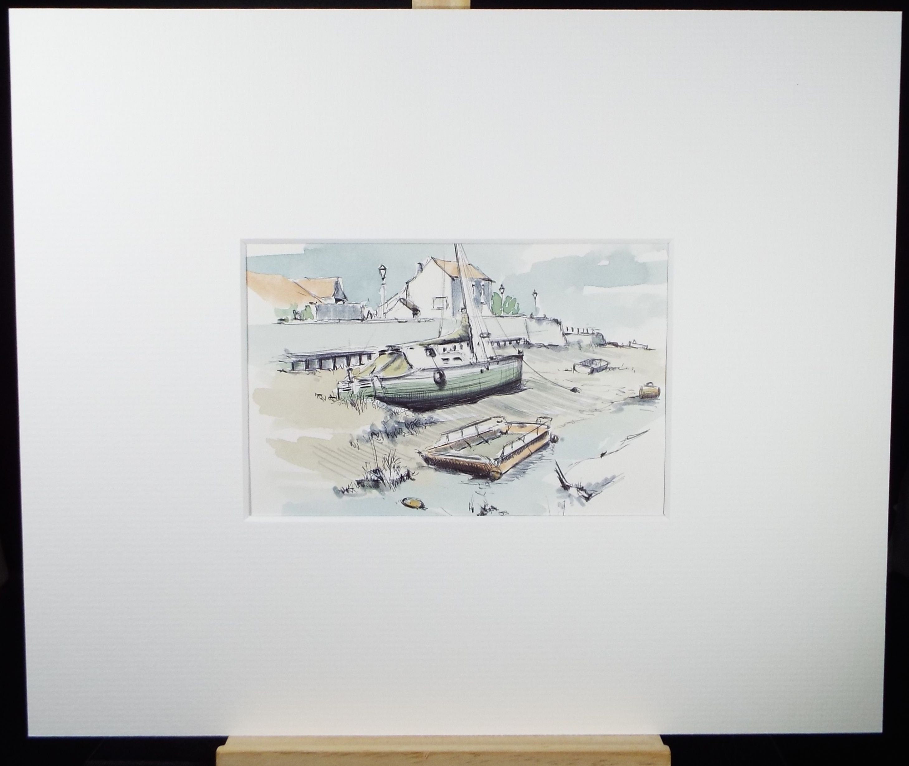 Original Watercolour & Ink, 'Pill, Somerset', Dated 1994, Artist Unknown