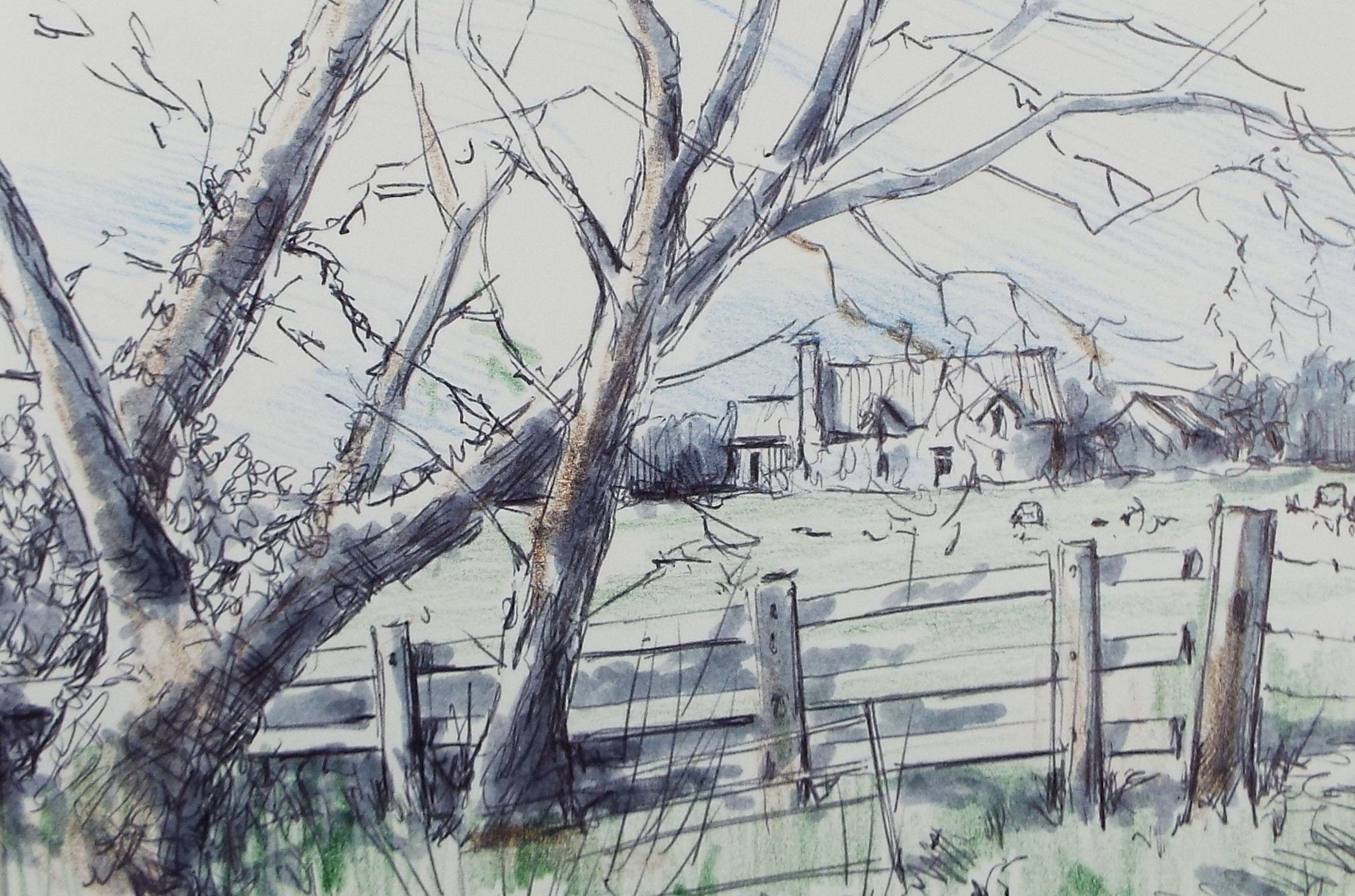 Original Watercolour & Ink, 'Puxton - a very quiet corner', Dated 1994, Artist Unknown