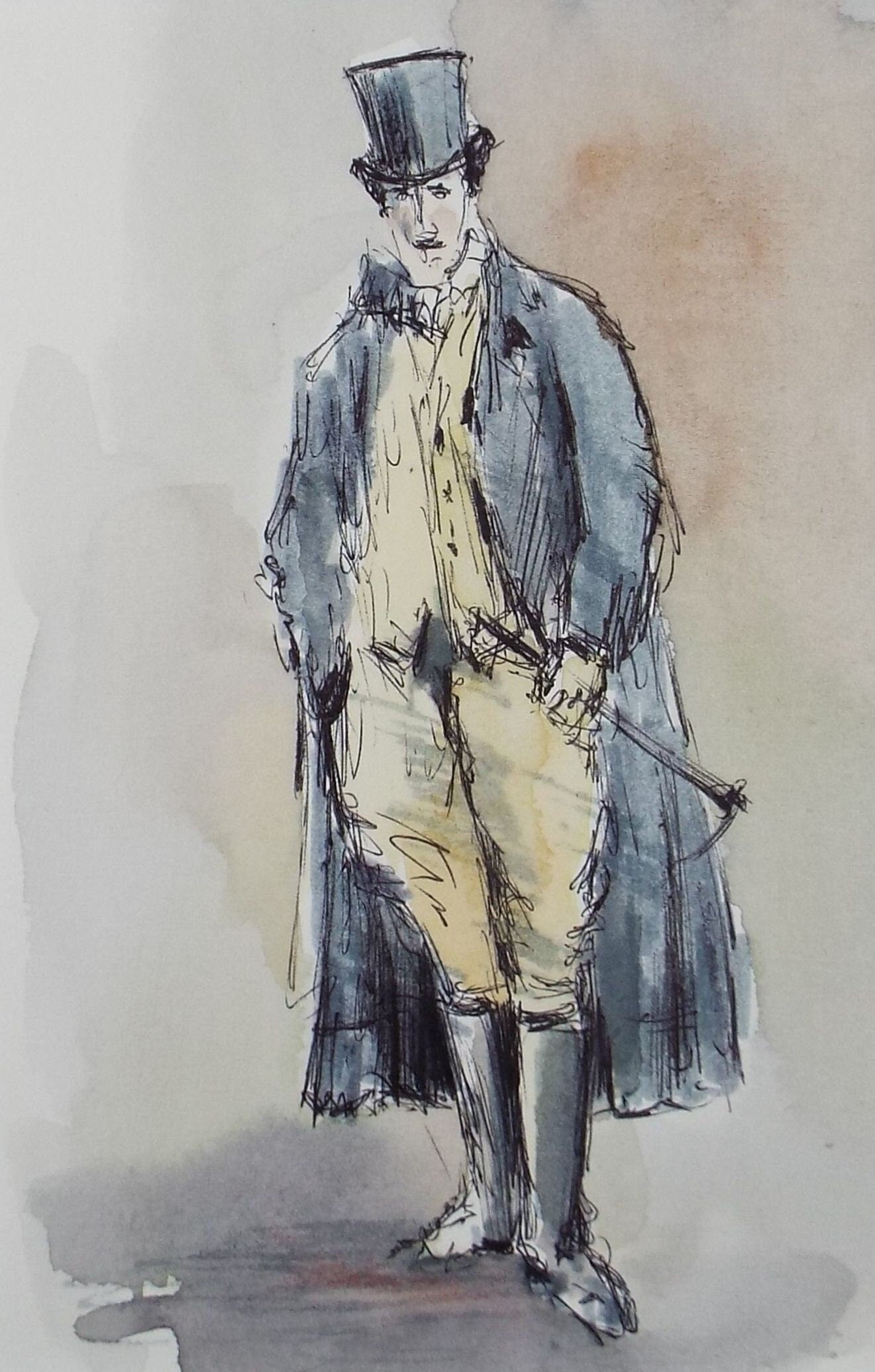 Original Watercolour & Ink, 'Lord Ribblesdale Sargeant', Circa 1990's,  Artist Unknown