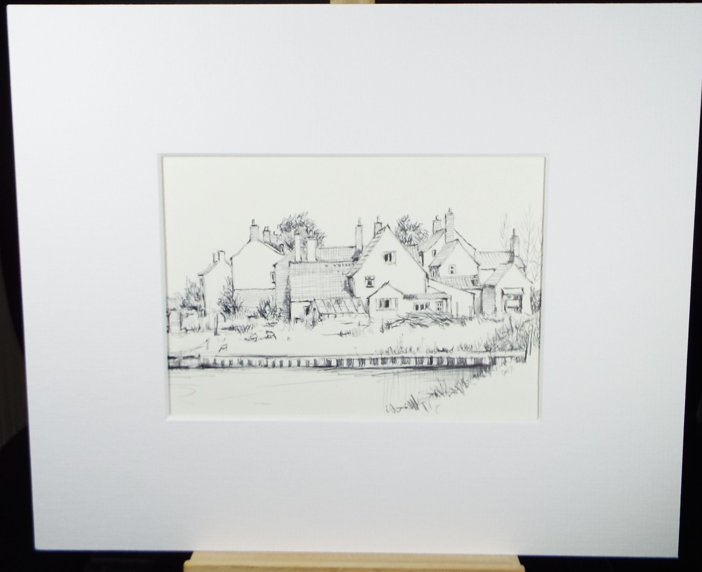 Original Watercolour & Ink, 'Porton, Wiltshire, Circa 1990's, Artist Unknown