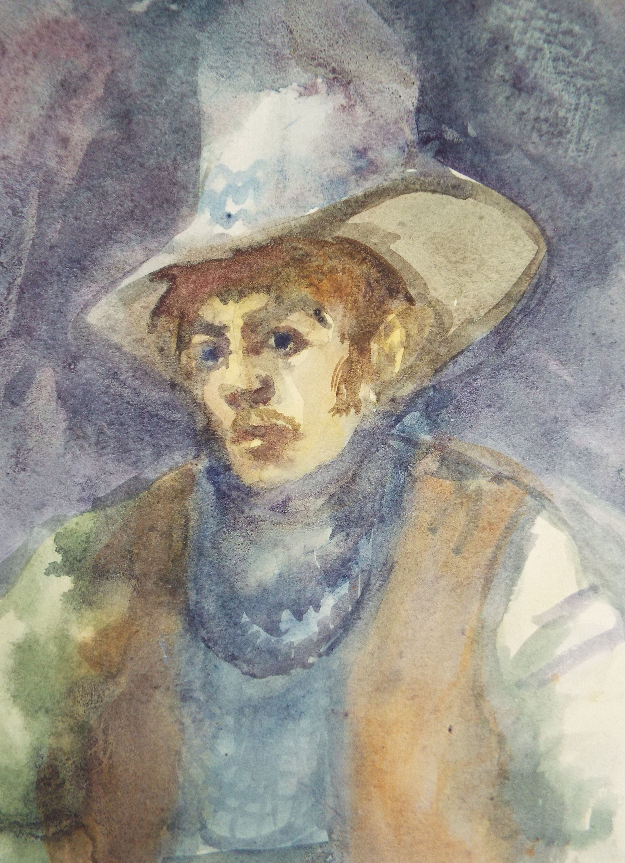 Original Watercolour, 'Cowboy' 1950's, William D Clyne (1922-1981)