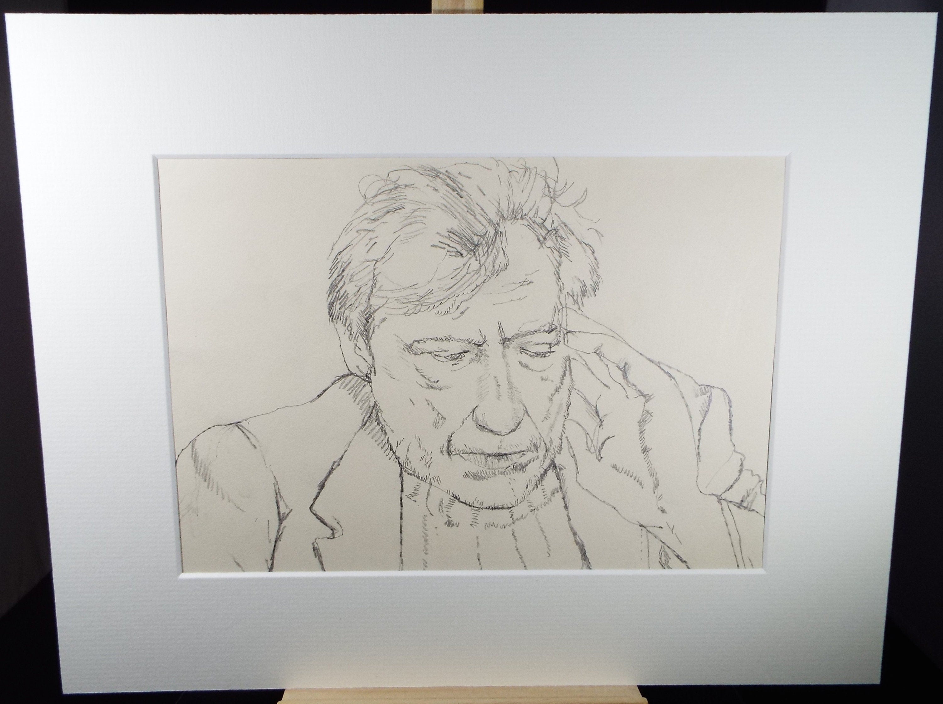 Original Pencil Drawing, 'Portrait of a man', c1980's, John McNamara