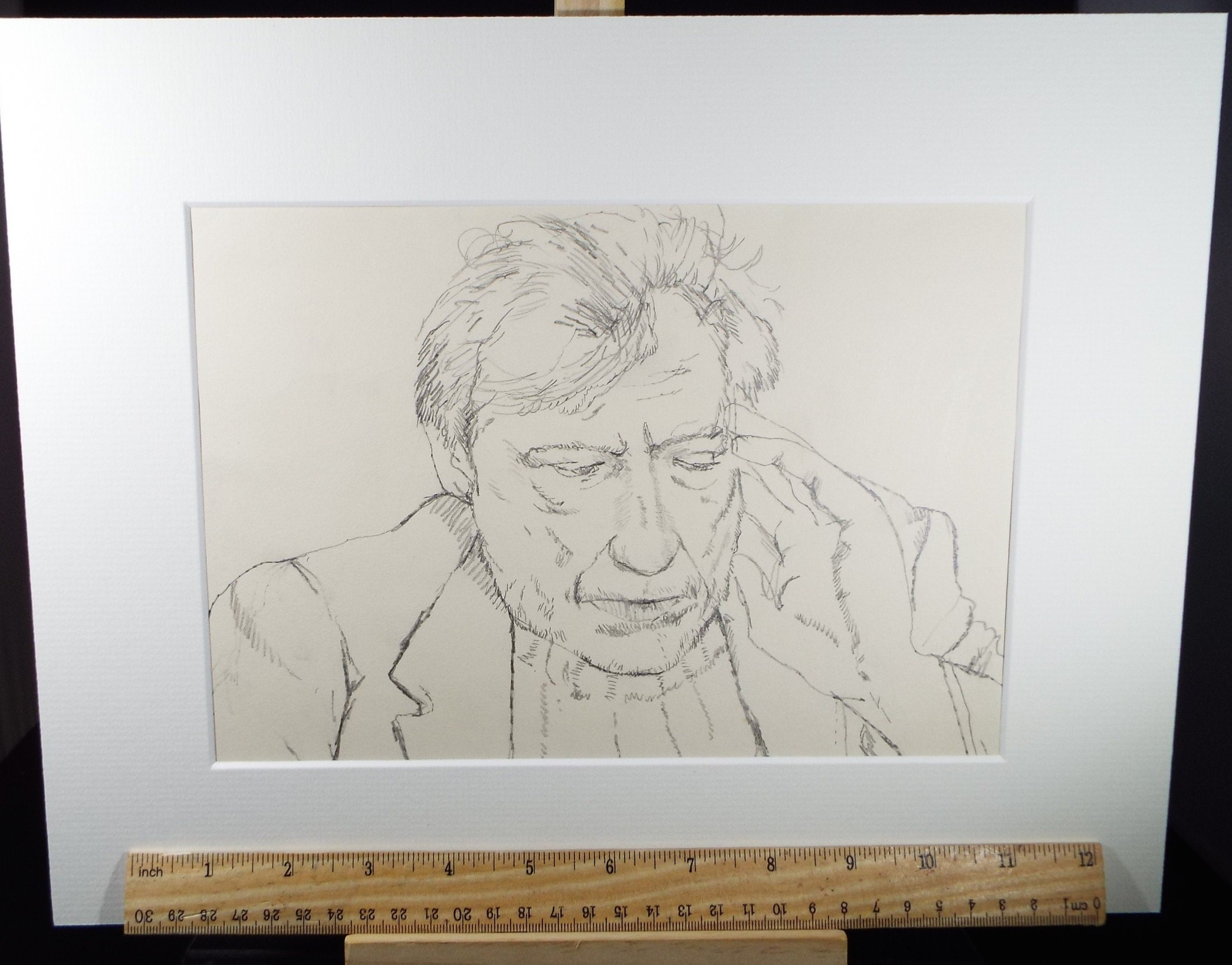 Original Pencil Drawing, 'Portrait of a man', c1980's, John McNamara