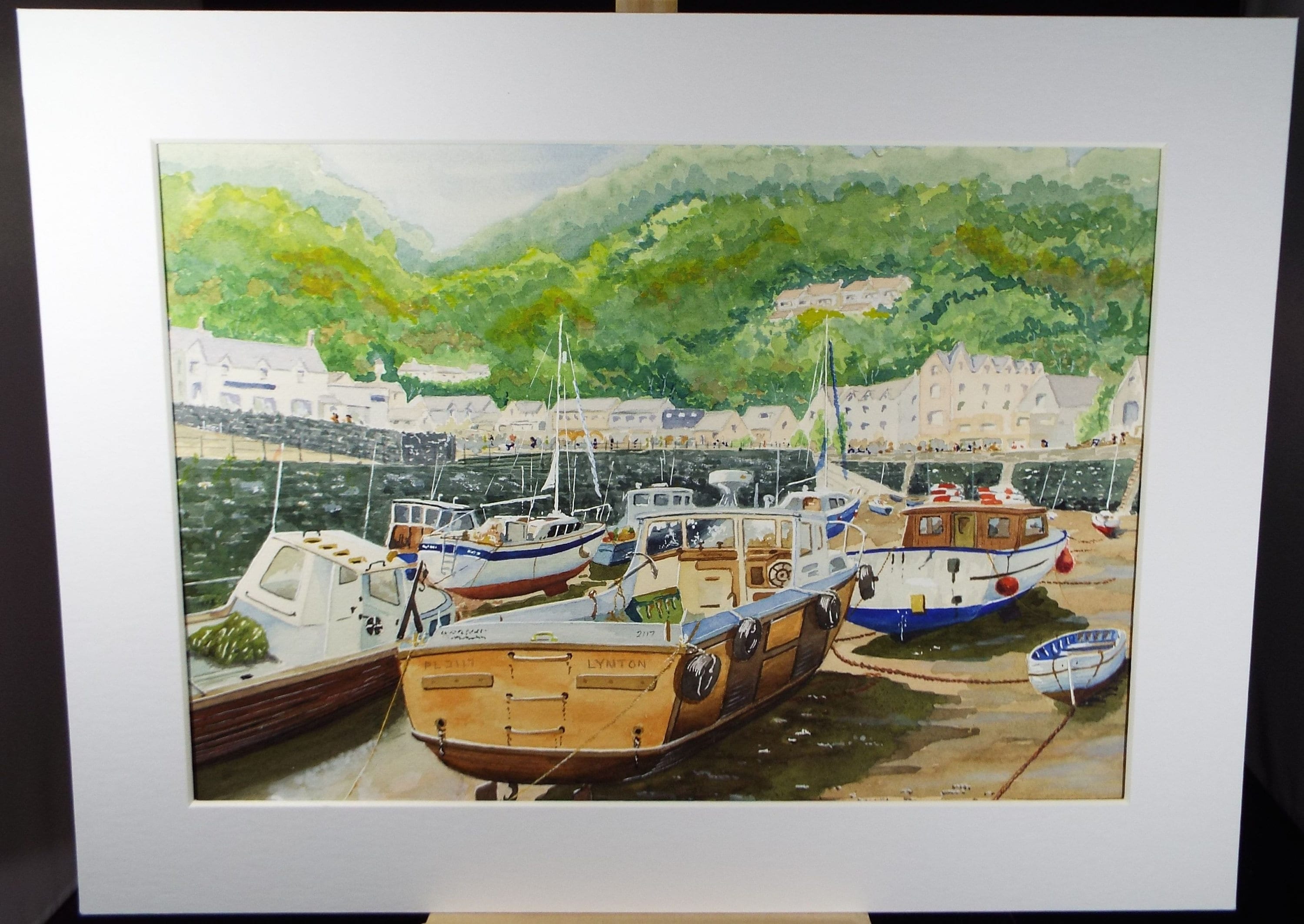 Original Watercolour, 'Lynmouth, Low Tide', Monogram PL, Circa 1990's