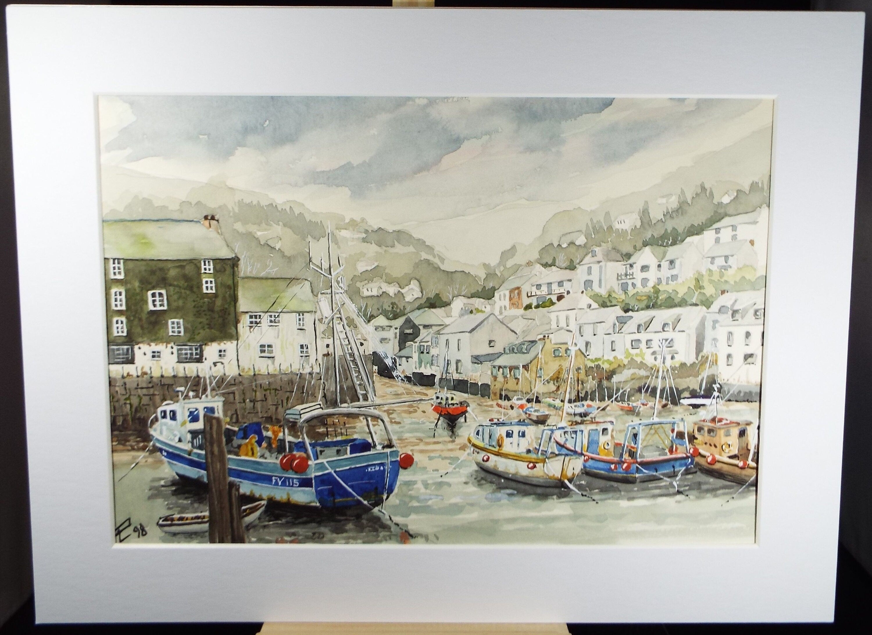 Original Watercolour, 'Lynmouth', Monogram PL, Circa 1990's